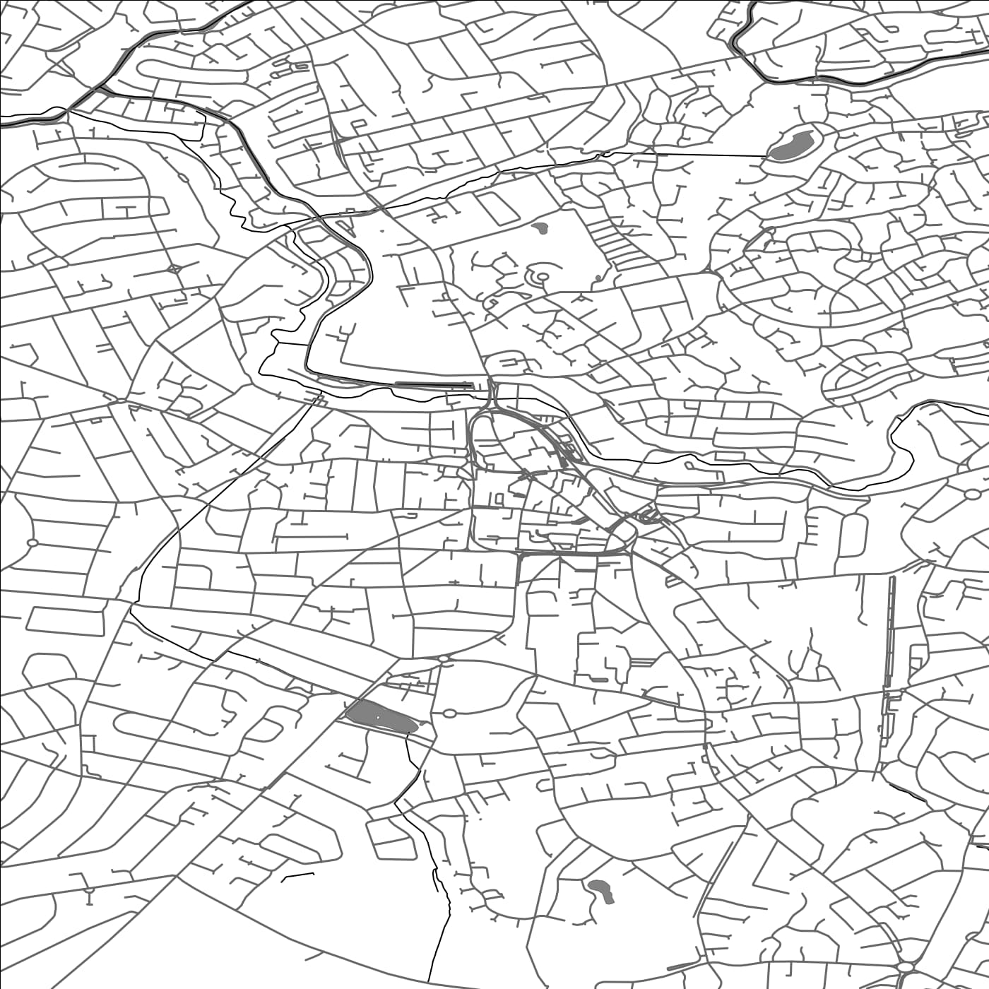 ROAD MAP OF STOURBRIDGE, UNITED KINGDOM BY MAPBAKES