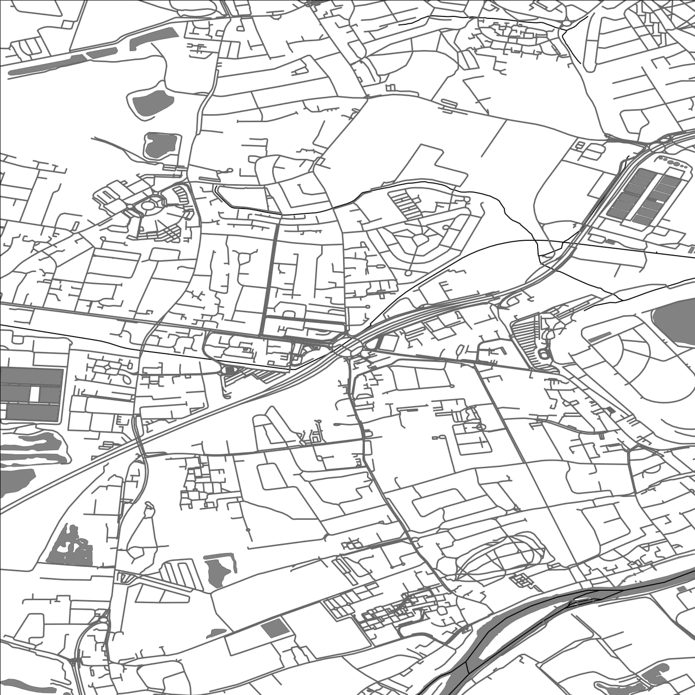 ROAD MAP OF SUNBURY-ON-THAMES, UNITED KINGDOM BY MAPBAKES