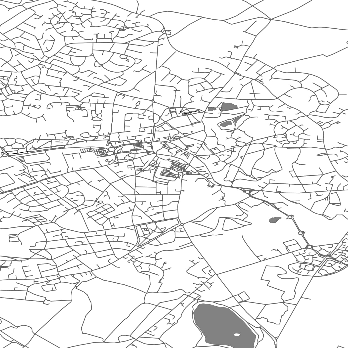 ROAD MAP OF SWADLINCOTE, UNITED KINGDOM BY MAPBAKES