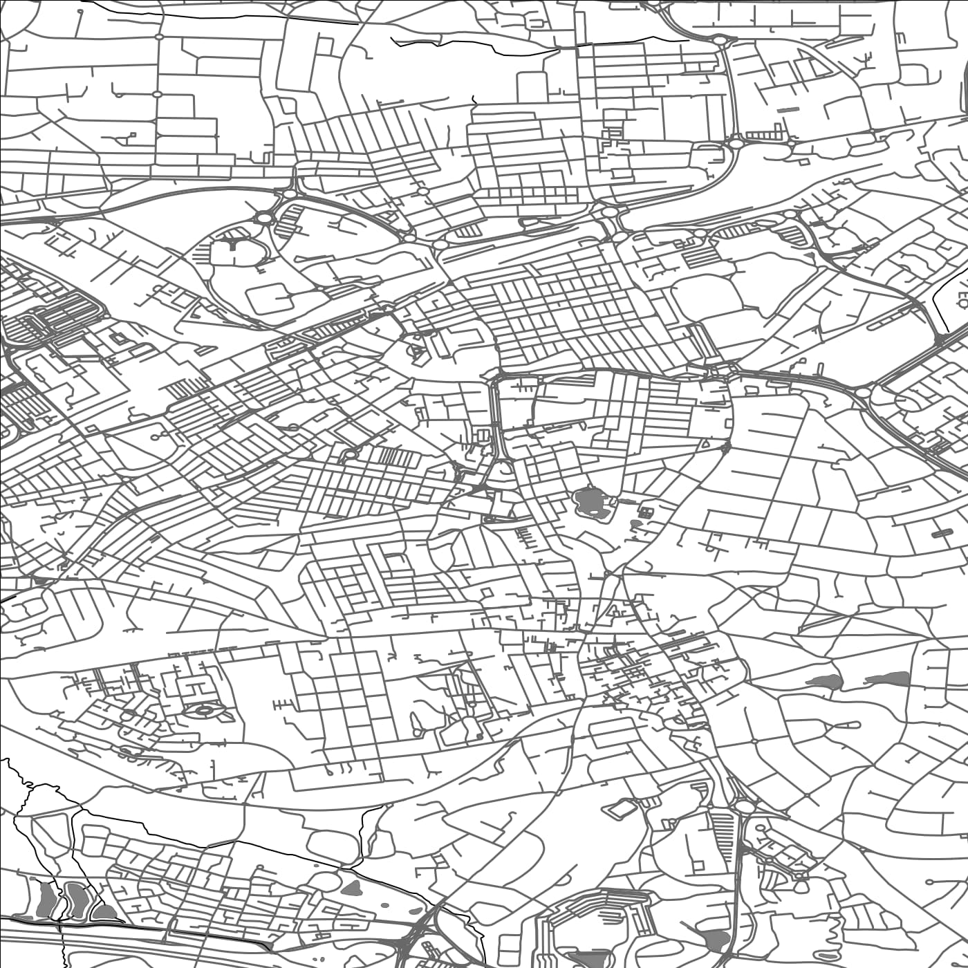 ROAD MAP OF SWINDON, UNITED KINGDOM BY MAPBAKES