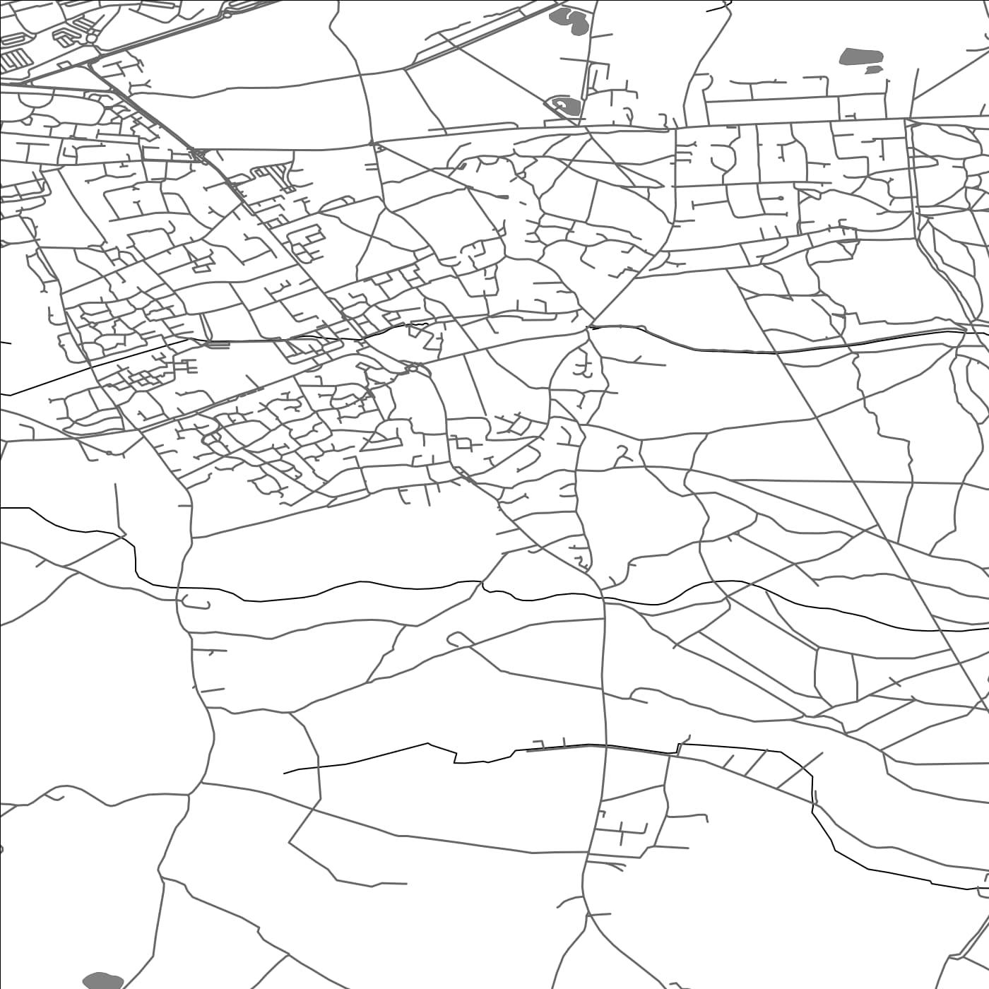 ROAD MAP OF TADLEY, UNITED KINGDOM BY MAPBAKES