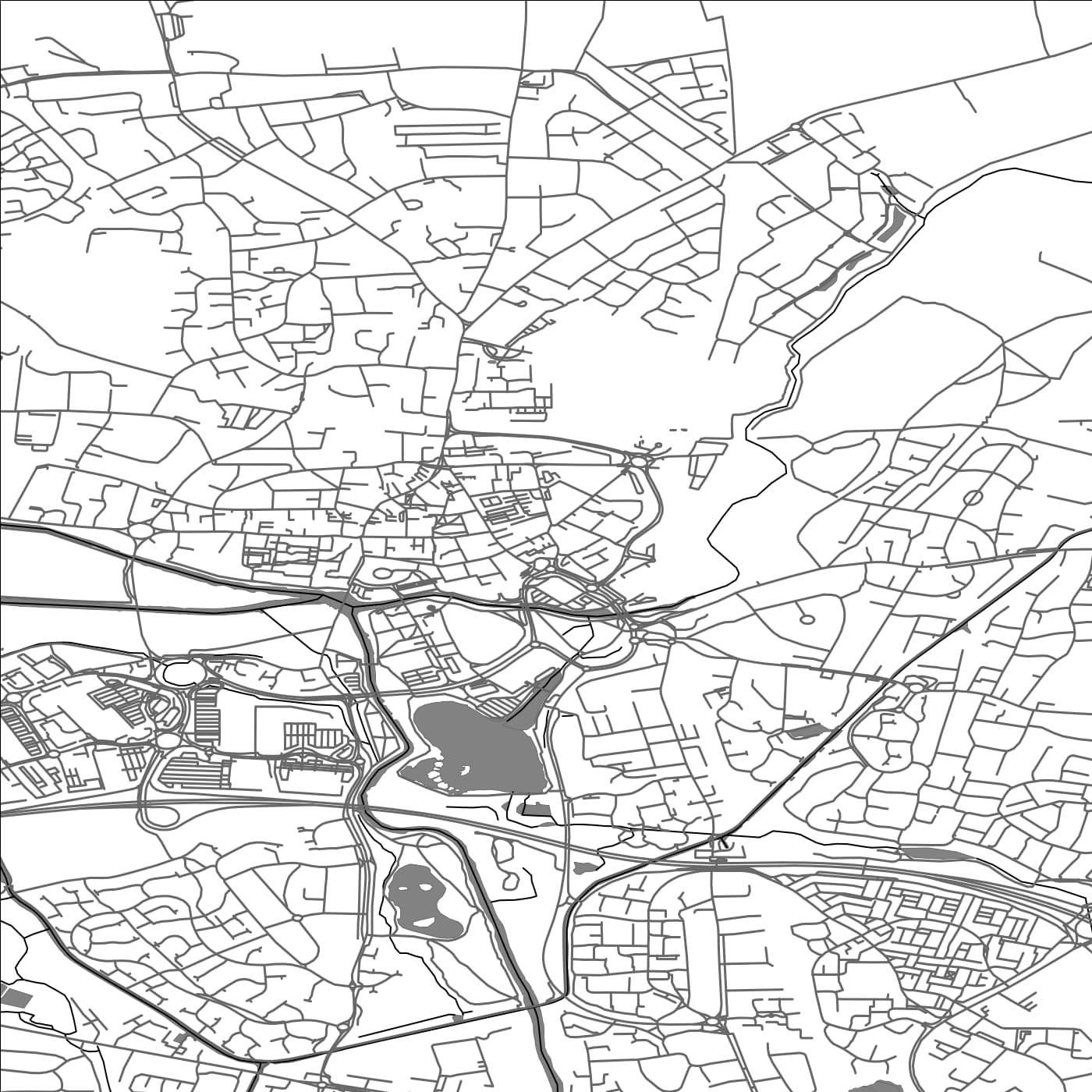 ROAD MAP OF TAMWORTH, UNITED KINGDOM BY MAPBAKES