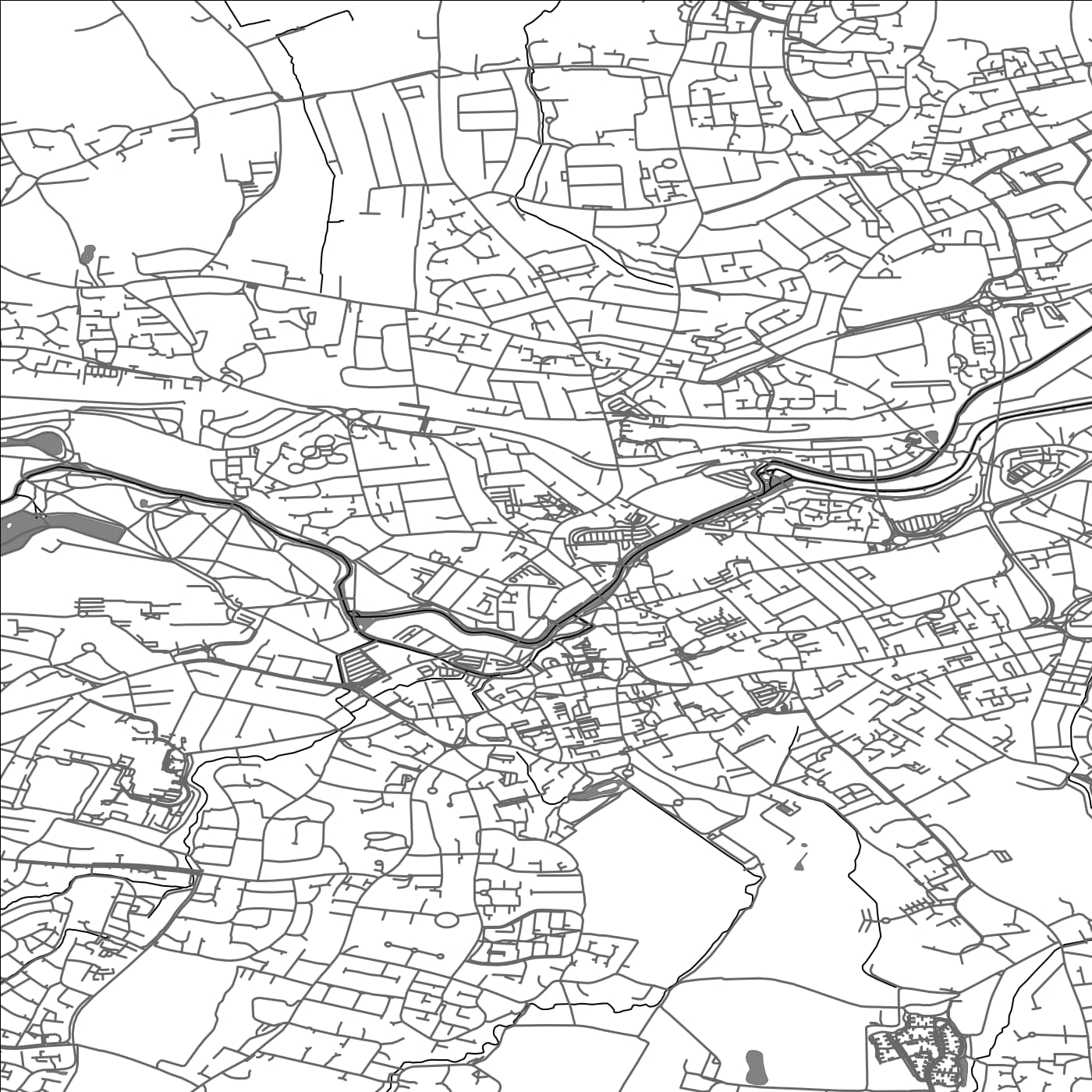 ROAD MAP OF TAUNTON DEANE, UNITED KINGDOM BY MAPBAKES