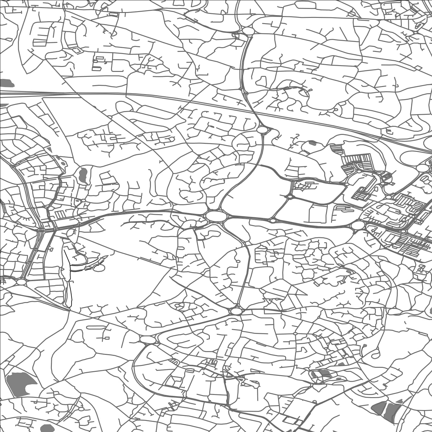 ROAD MAP OF TELFORD, UNITED KINGDOM BY MAPBAKES