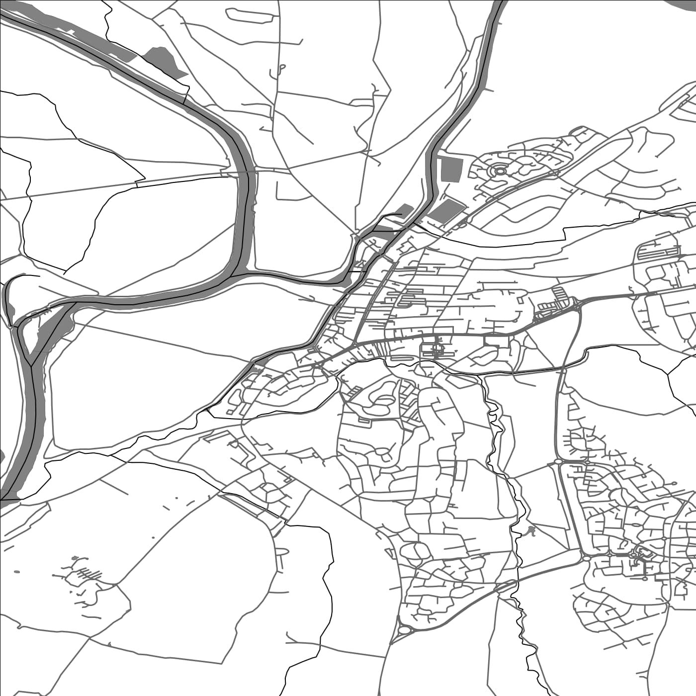 ROAD MAP OF TEWKESBURY, UNITED KINGDOM BY MAPBAKES