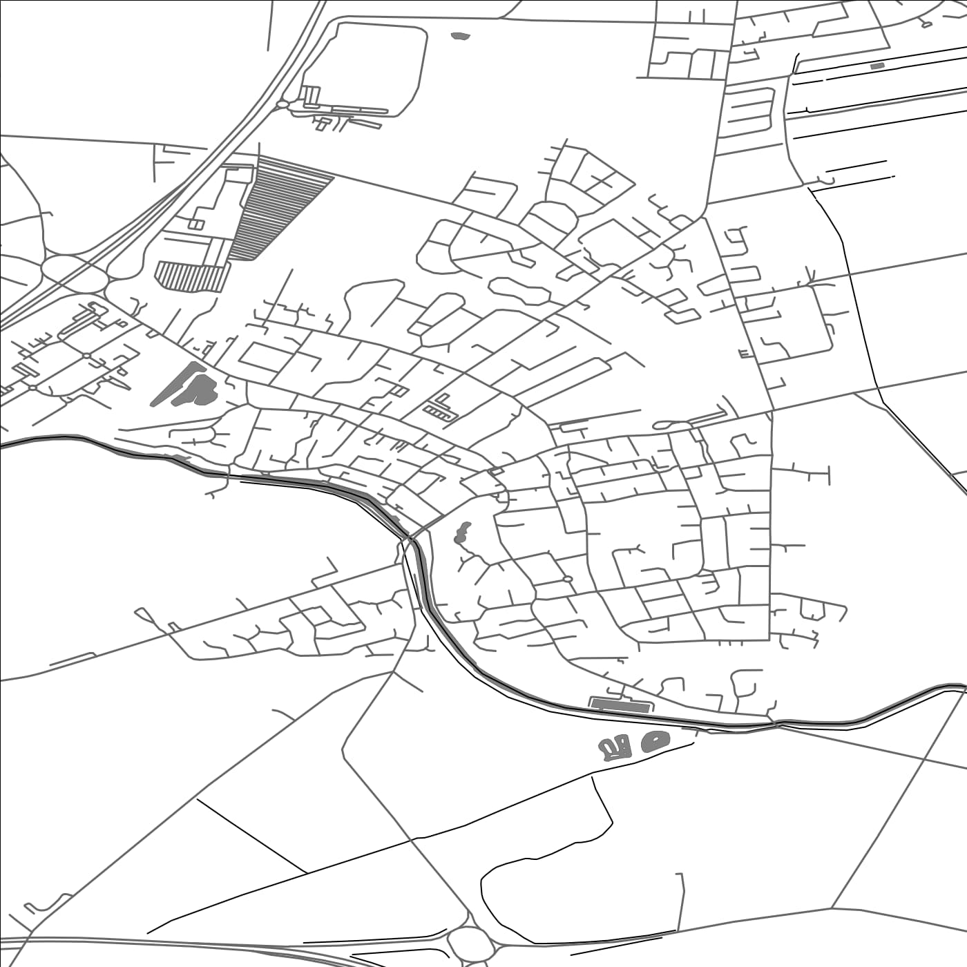 ROAD MAP OF THORNE, UNITED KINGDOM BY MAPBAKES