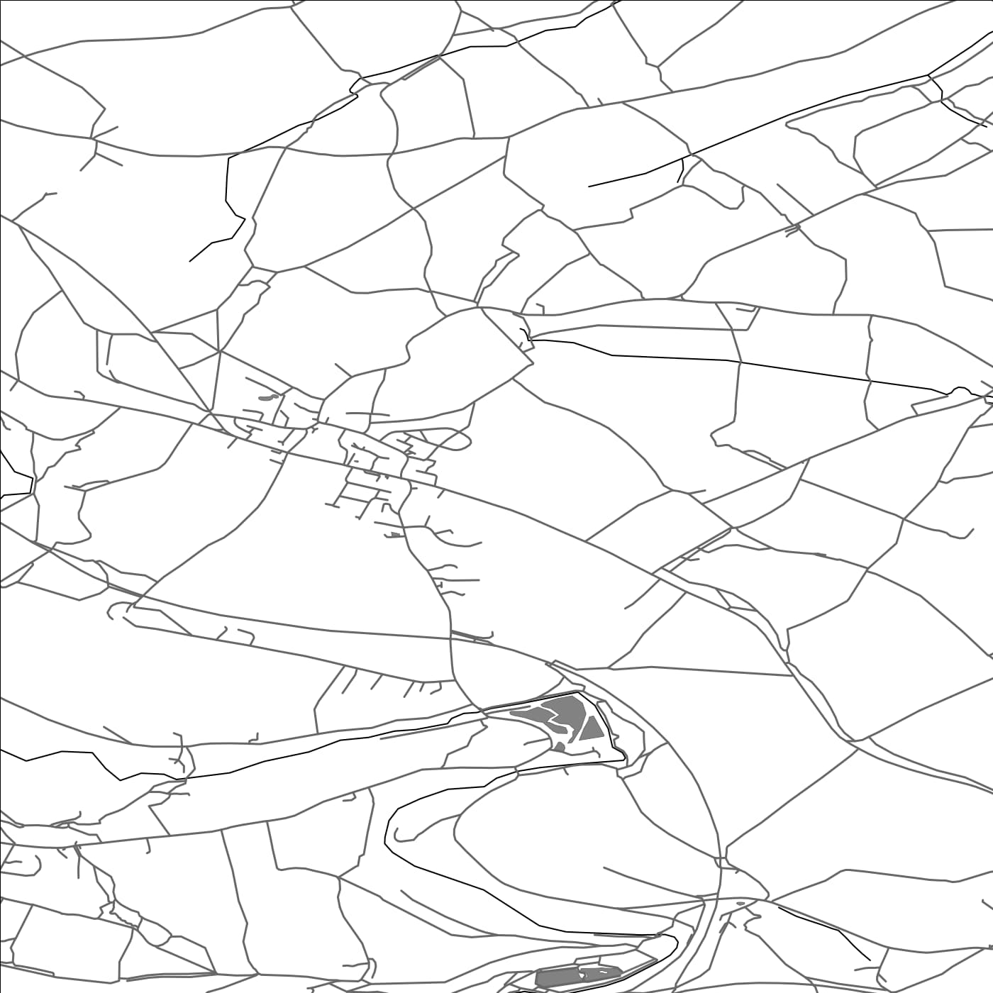 ROAD MAP OF THURGOLAND, UNITED KINGDOM BY MAPBAKES