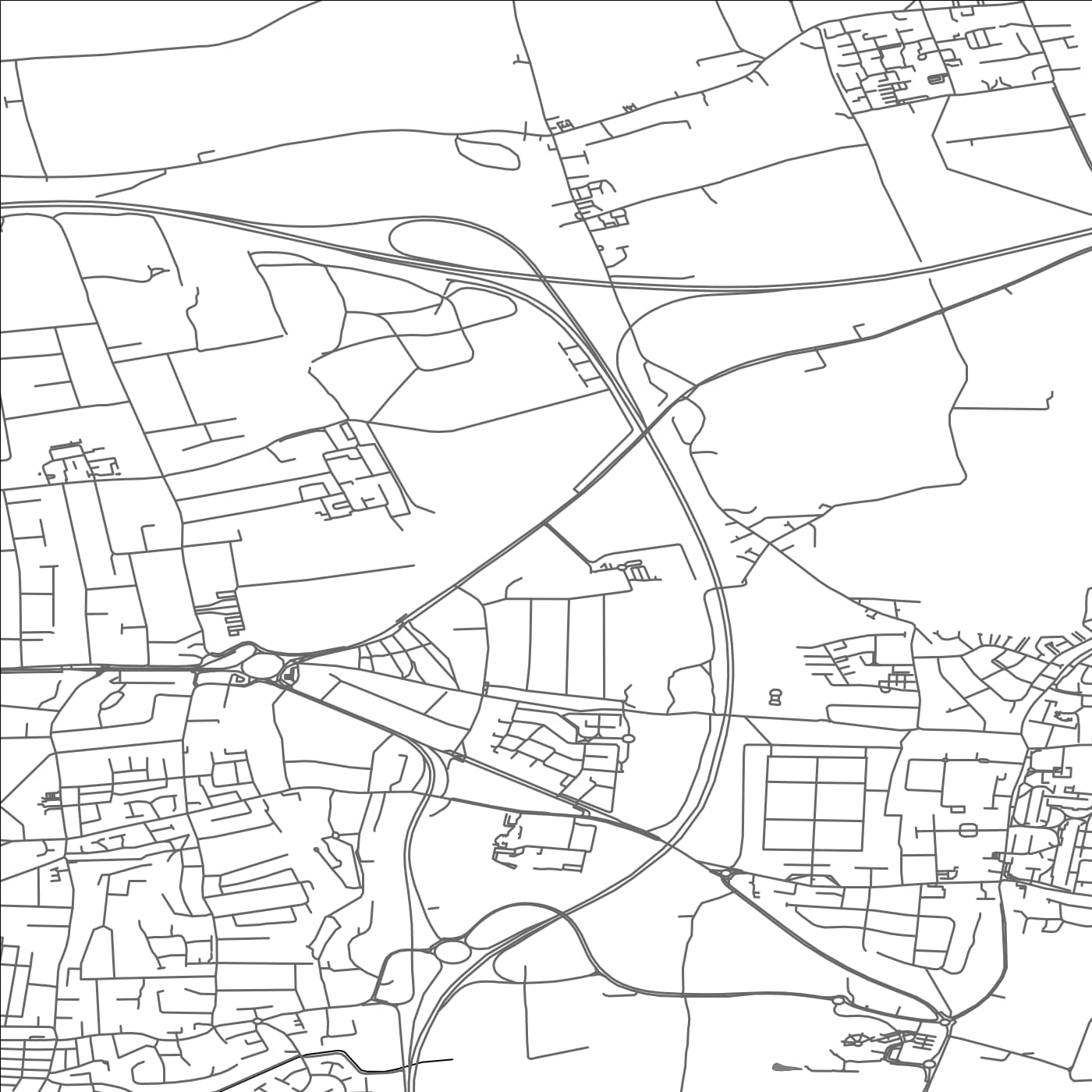 ROAD MAP OF THURROCK, UNITED KINGDOM BY MAPBAKES