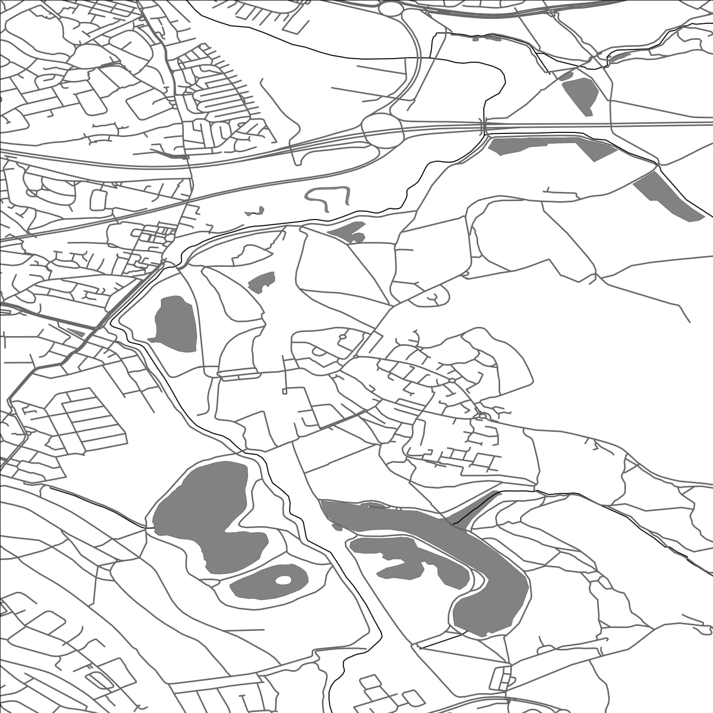 ROAD MAP OF TREETON, UNITED KINGDOM BY MAPBAKES