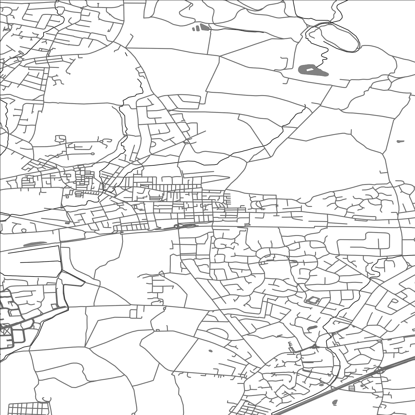 ROAD MAP OF TYLDESLEY, UNITED KINGDOM BY MAPBAKES