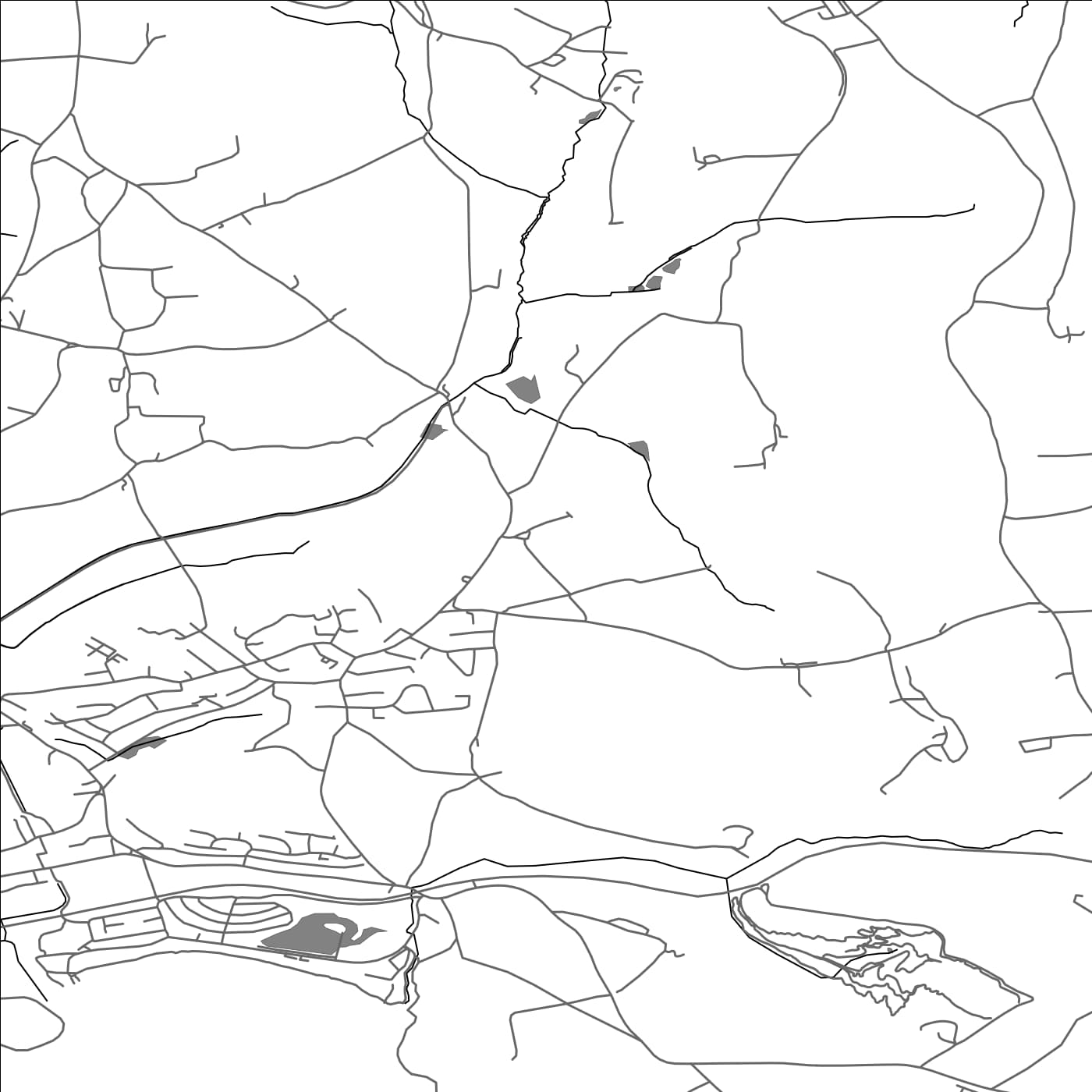 ROAD MAP OF TYWARDREATH AND PAR, UNITED KINGDOM BY MAPBAKES