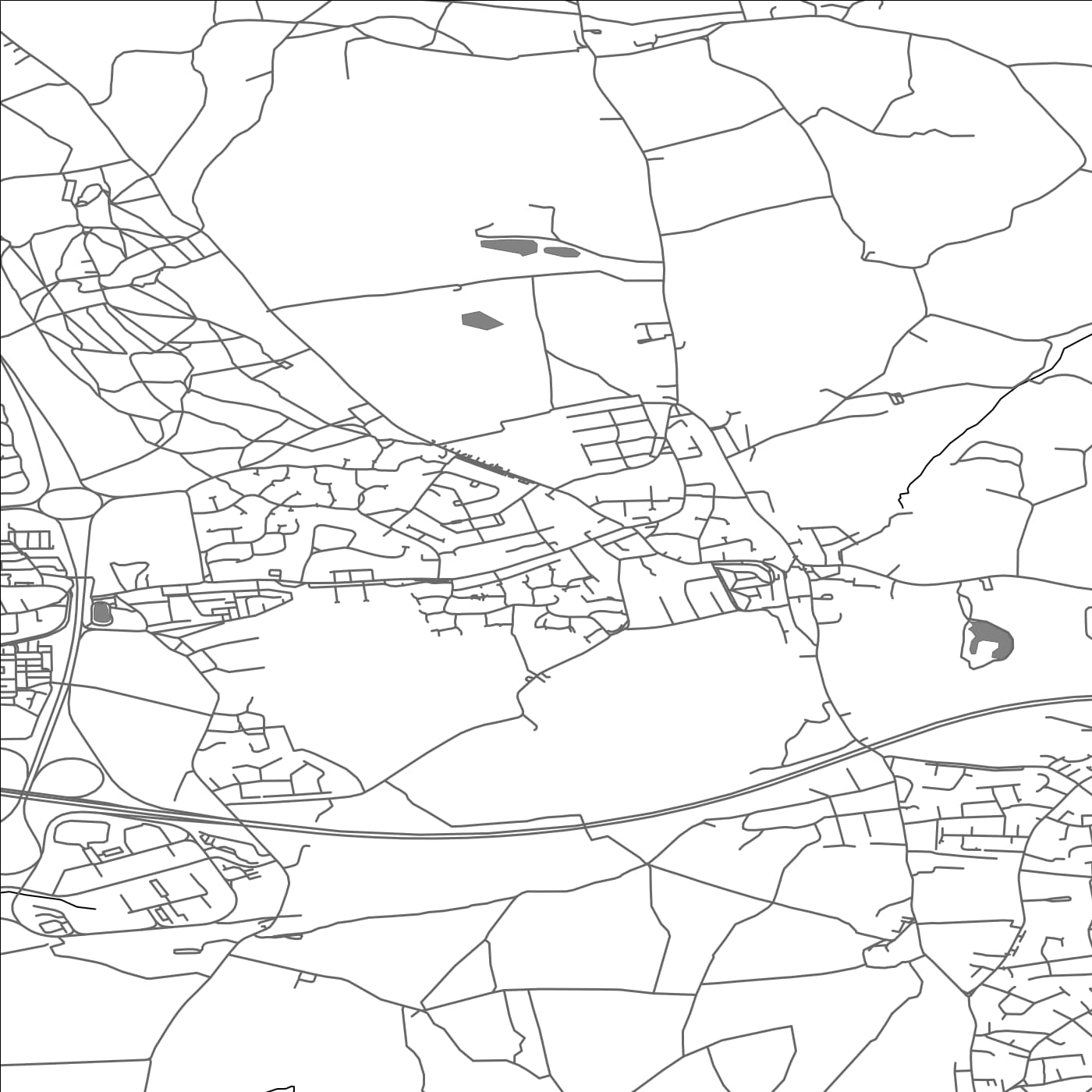 ROAD MAP OF UP HOLLAND, UNITED KINGDOM BY MAPBAKES