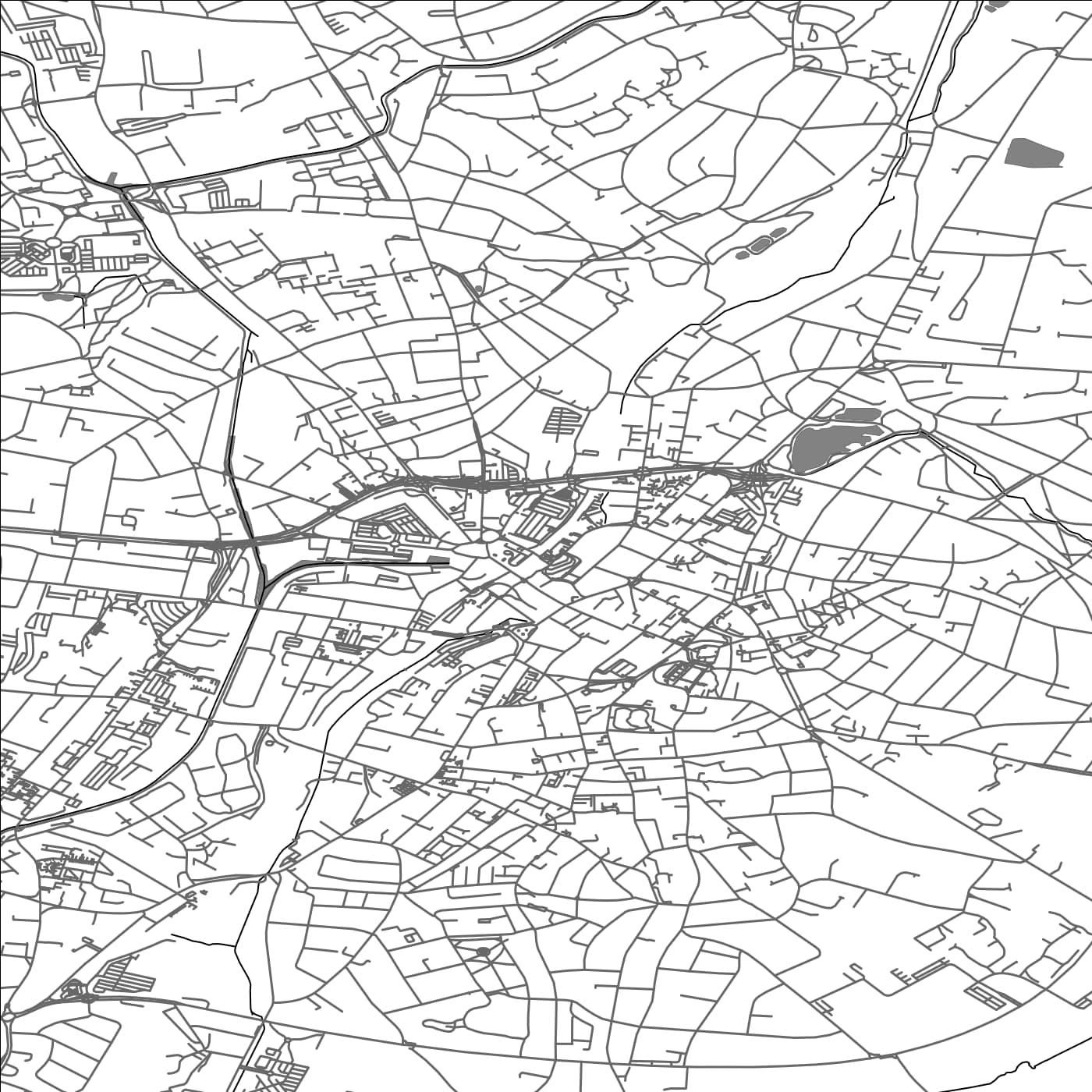 ROAD MAP OF WALSALL, UNITED KINGDOM BY MAPBAKES