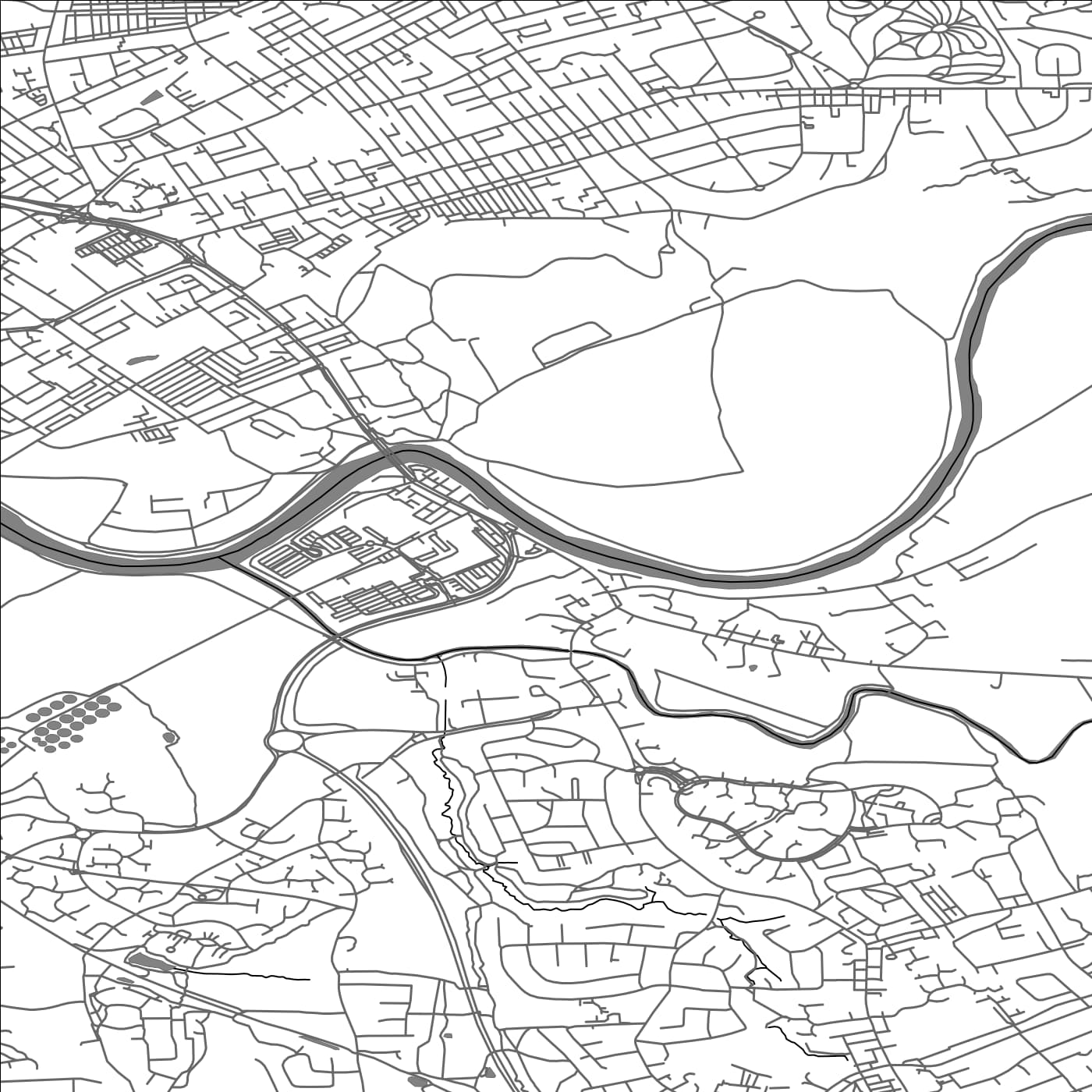 ROAD MAP OF WALTON LE DALE, UNITED KINGDOM BY MAPBAKES