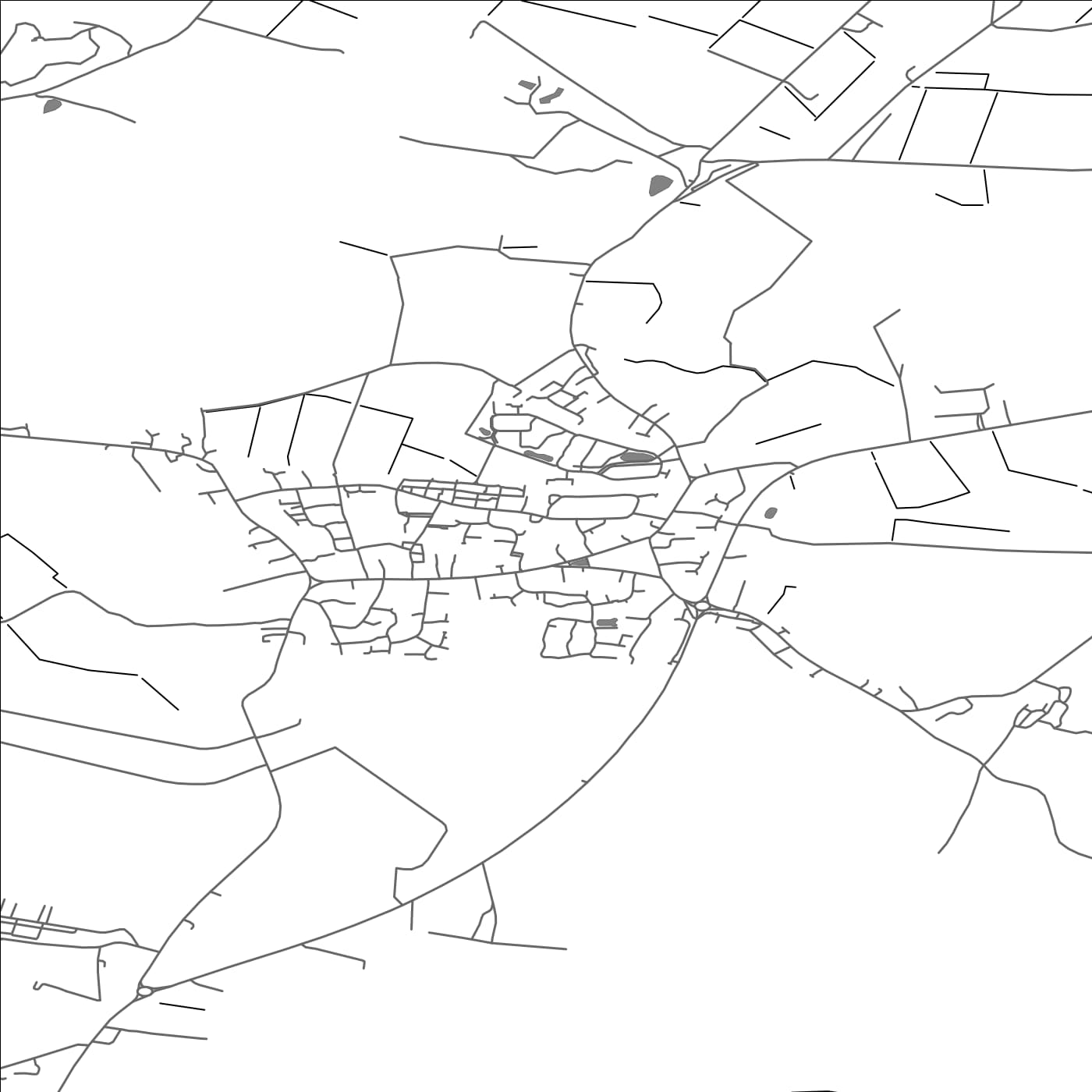 ROAD MAP OF WARBOYS, UNITED KINGDOM BY MAPBAKES