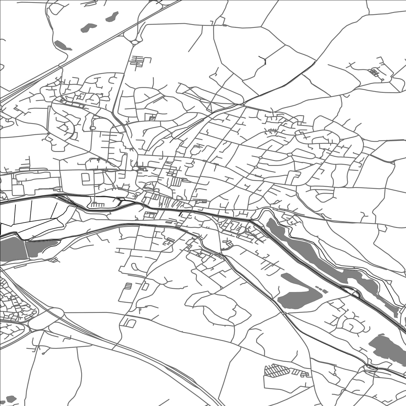 ROAD MAP OF WARE, UNITED KINGDOM BY MAPBAKES