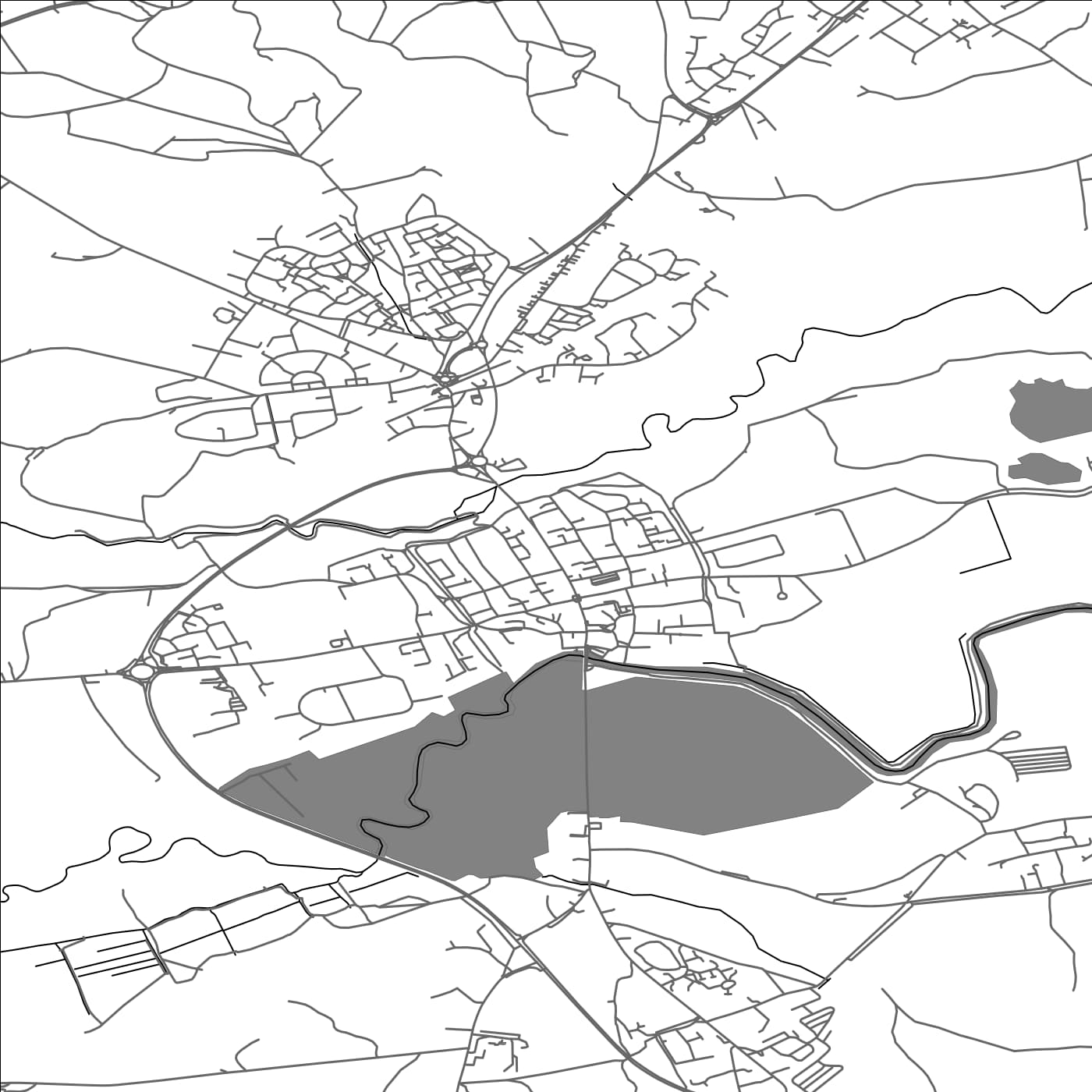 ROAD MAP OF WAREHAM TOWN, UNITED KINGDOM BY MAPBAKES