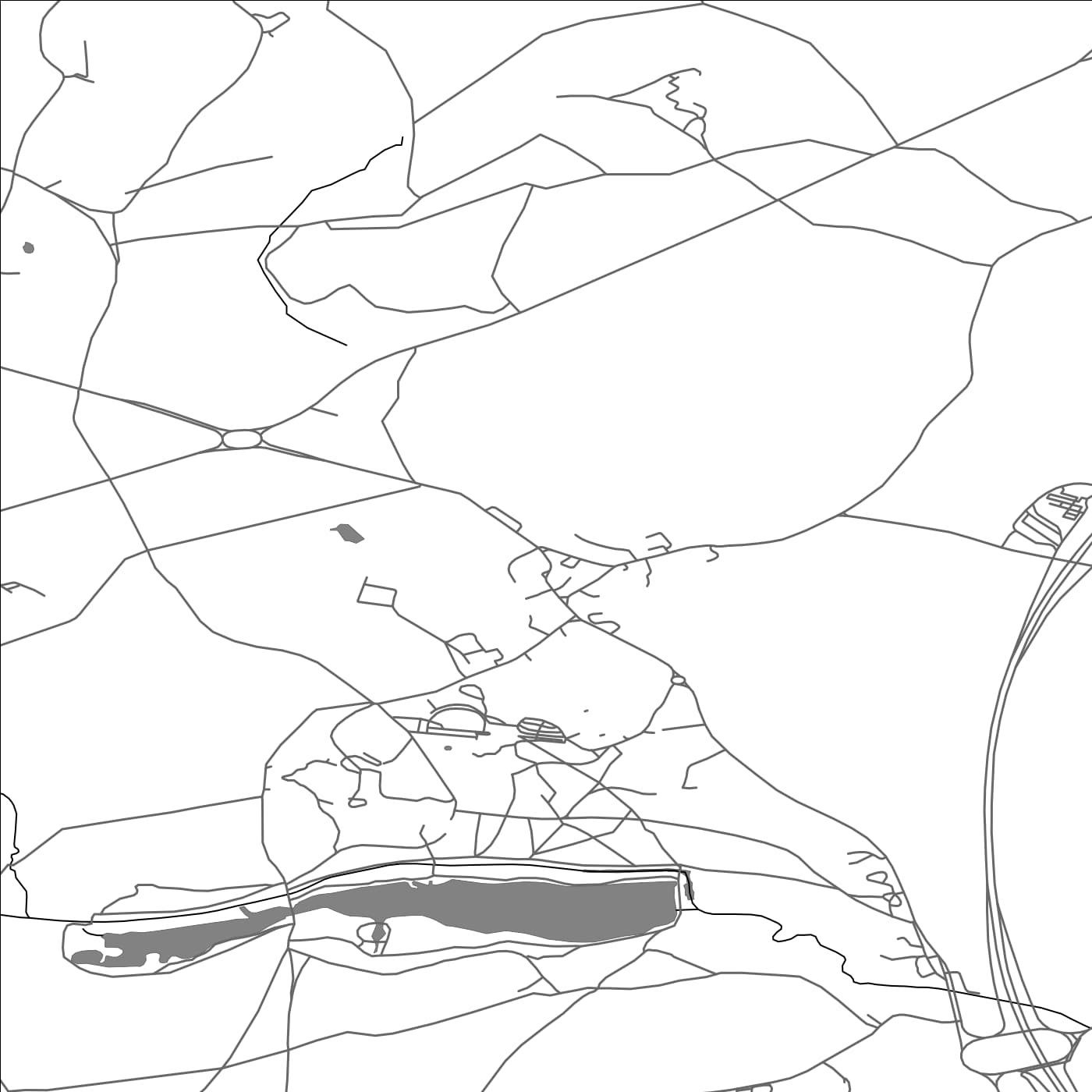 ROAD MAP OF WEST BRETTON, UNITED KINGDOM BY MAPBAKES