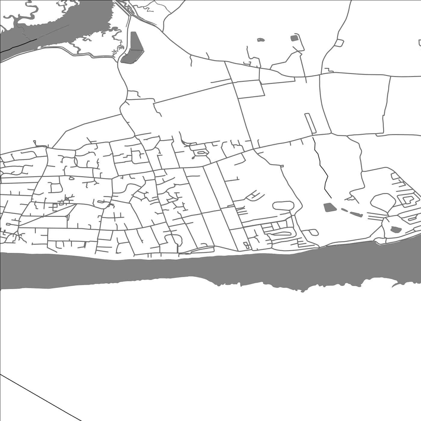 ROAD MAP OF WEST MERSEA, UNITED KINGDOM BY MAPBAKES