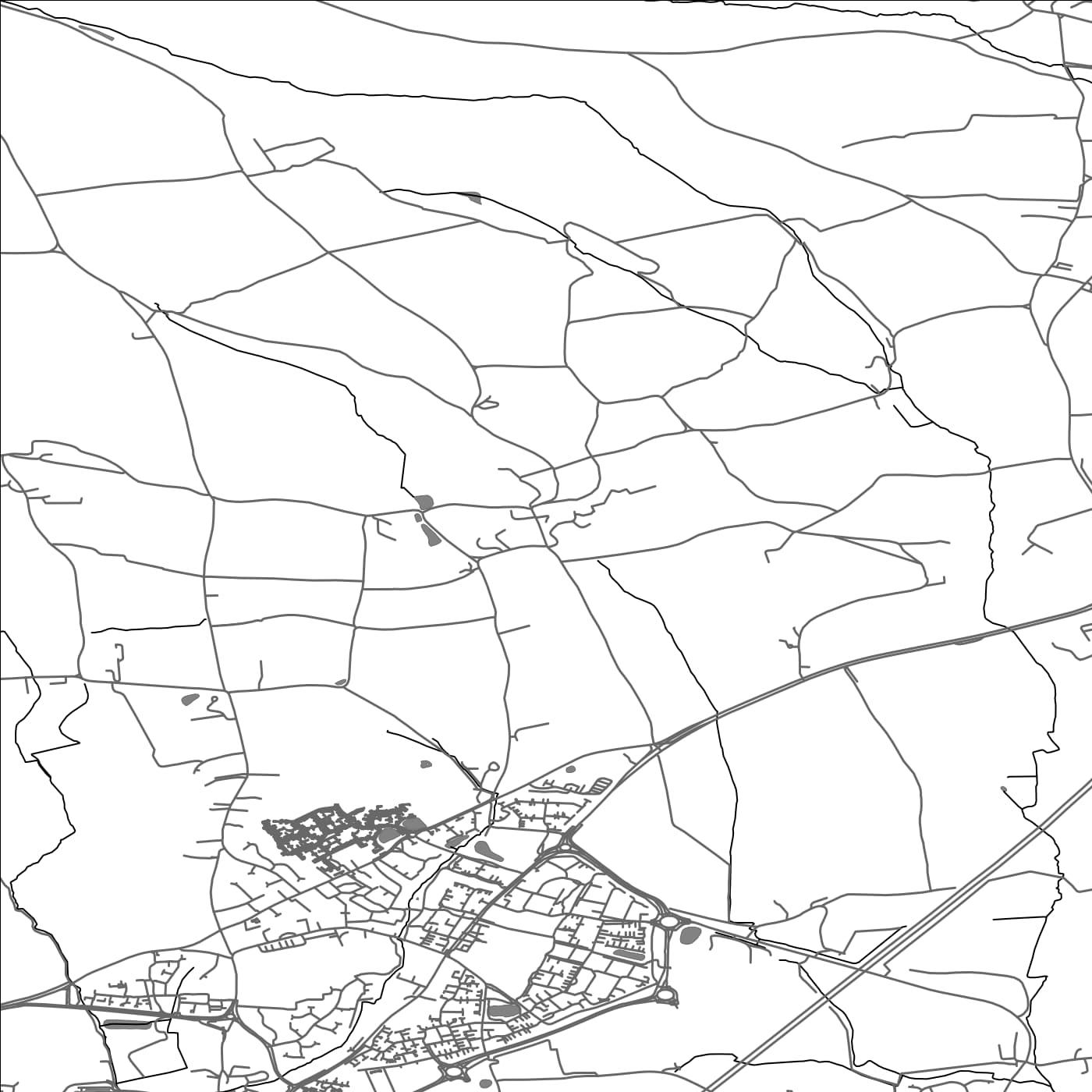 ROAD MAP OF WEST MONKTON, UNITED KINGDOM BY MAPBAKES