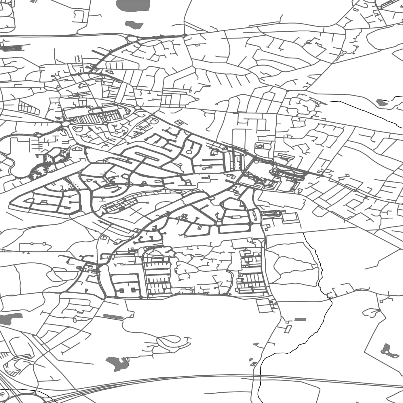 ROAD MAP OF WHISTON, UNITED KINGDOM BY MAPBAKES