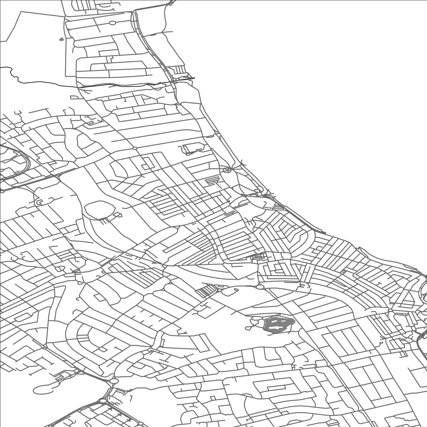 ROAD MAP OF WHITLEY BAY, UNITED KINGDOM BY MAPBAKES