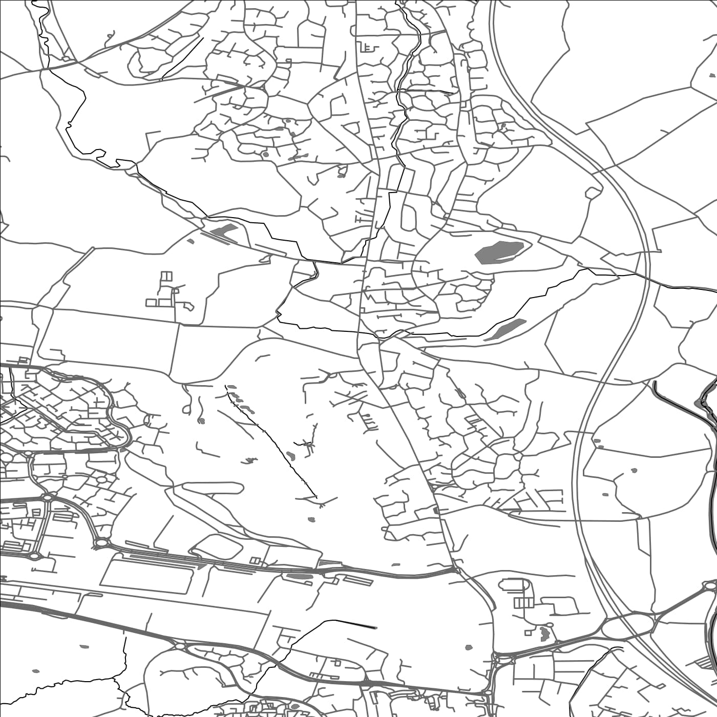 ROAD MAP OF WHITTLE-LE-WOODS, UNITED KINGDOM BY MAPBAKES