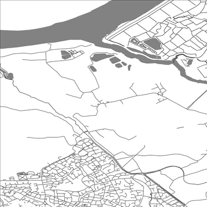 ROAD MAP OF WICK ST LAWRENCE, UNITED KINGDOM BY MAPBAKES