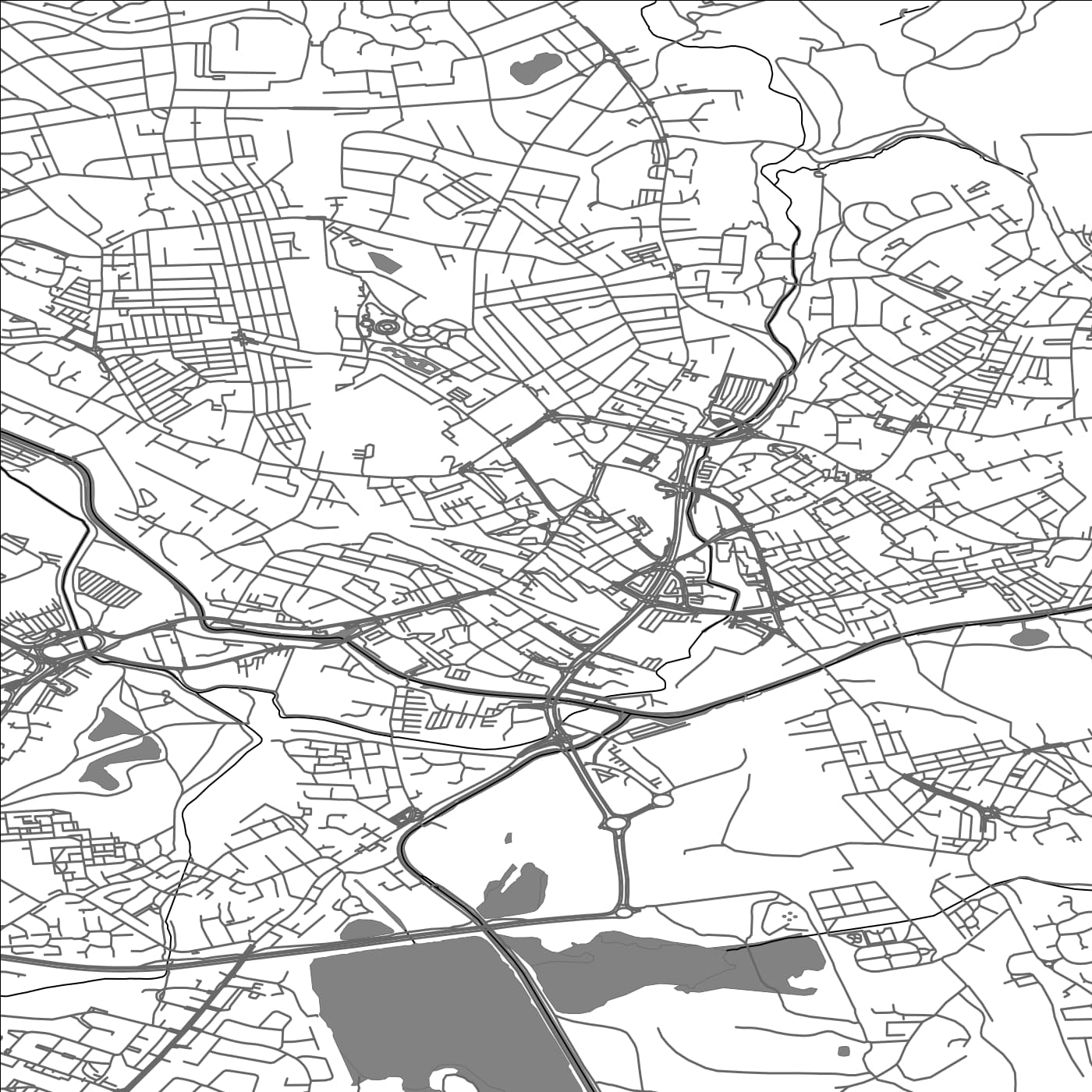 ROAD MAP OF WIGAN, UNITED KINGDOM BY MAPBAKES