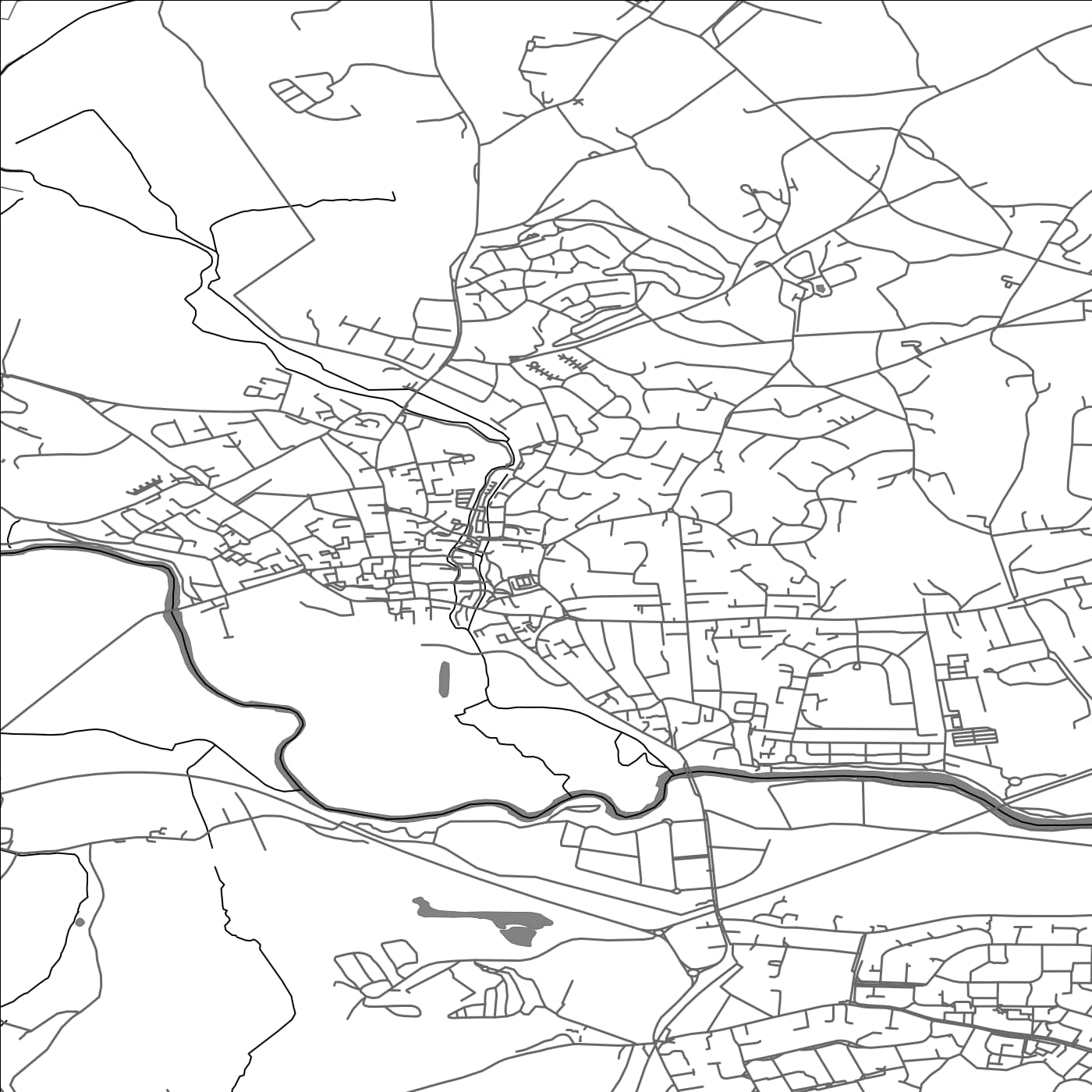 ROAD MAP OF WIMBORNE MINSTER, UNITED KINGDOM BY MAPBAKES