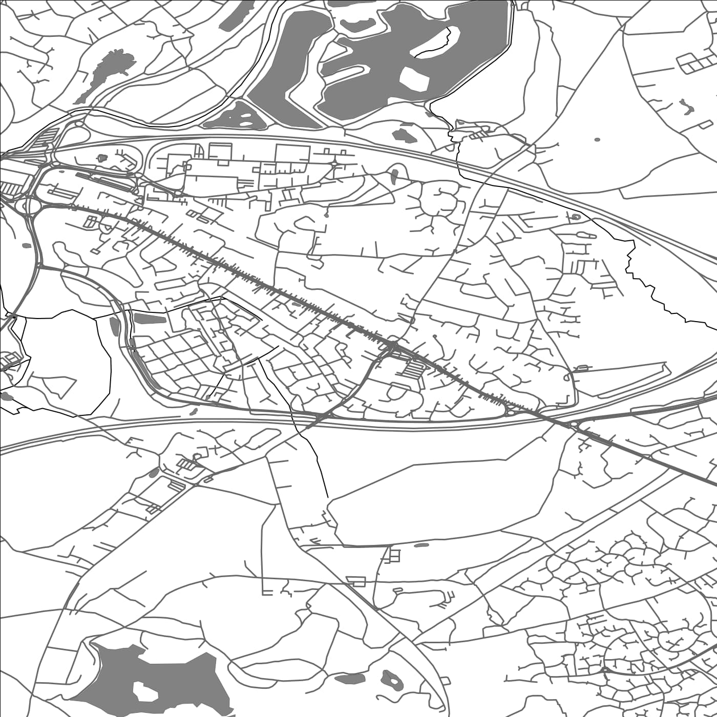 ROAD MAP OF WINNERSH, UNITED KINGDOM BY MAPBAKES