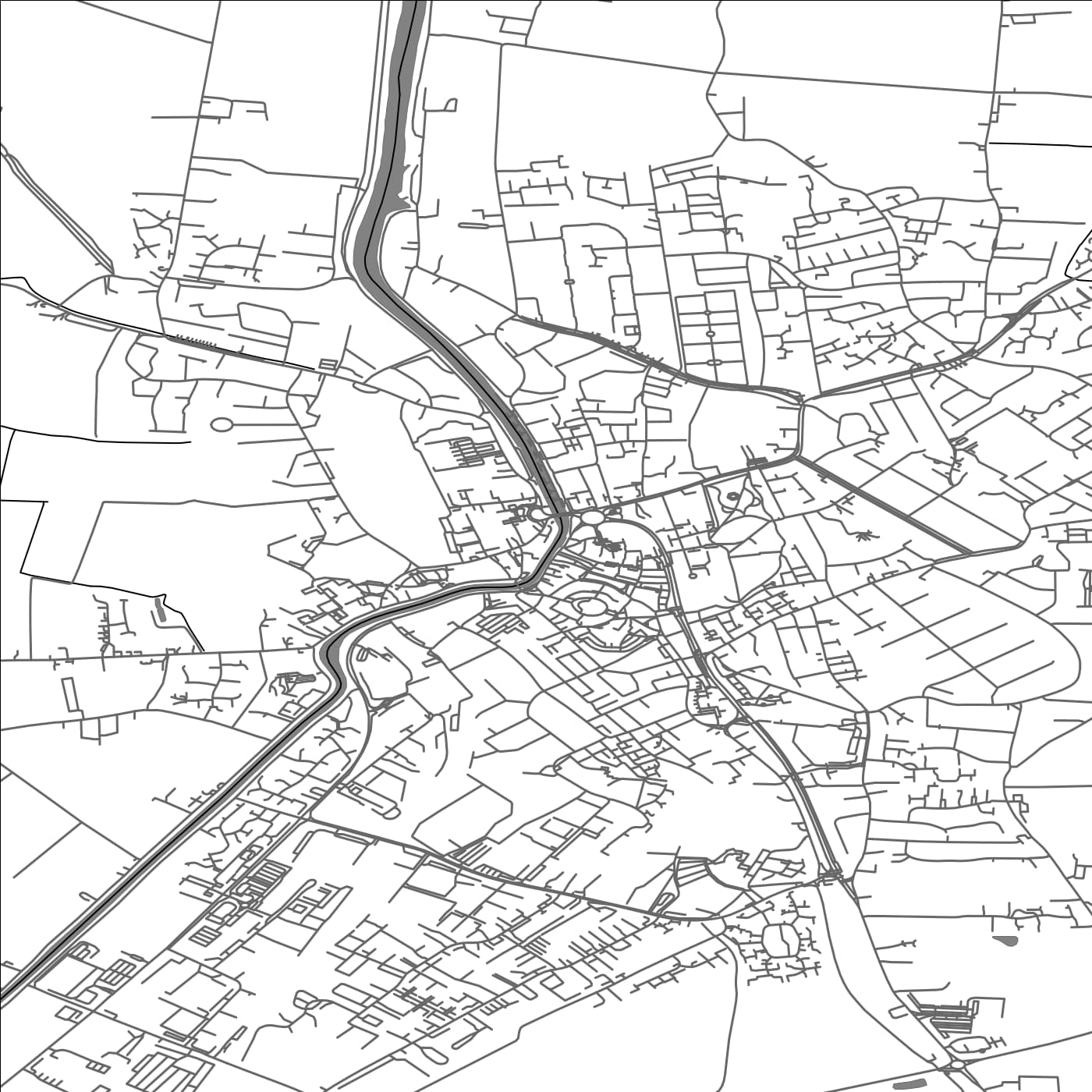 ROAD MAP OF WISBECH ST MARY, UNITED KINGDOM BY MAPBAKES