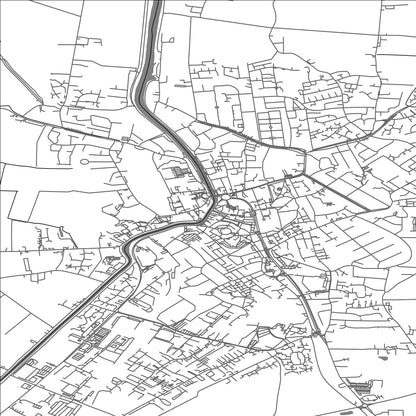 ROAD MAP OF WISBECH ST MARY, UNITED KINGDOM BY MAPBAKES