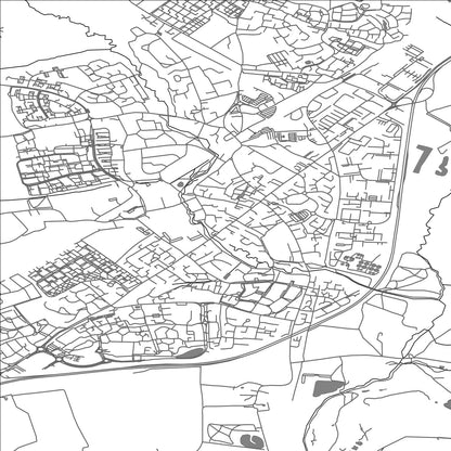 ROAD MAP OF WITHAM, UNITED KINGDOM BY MAPBAKES