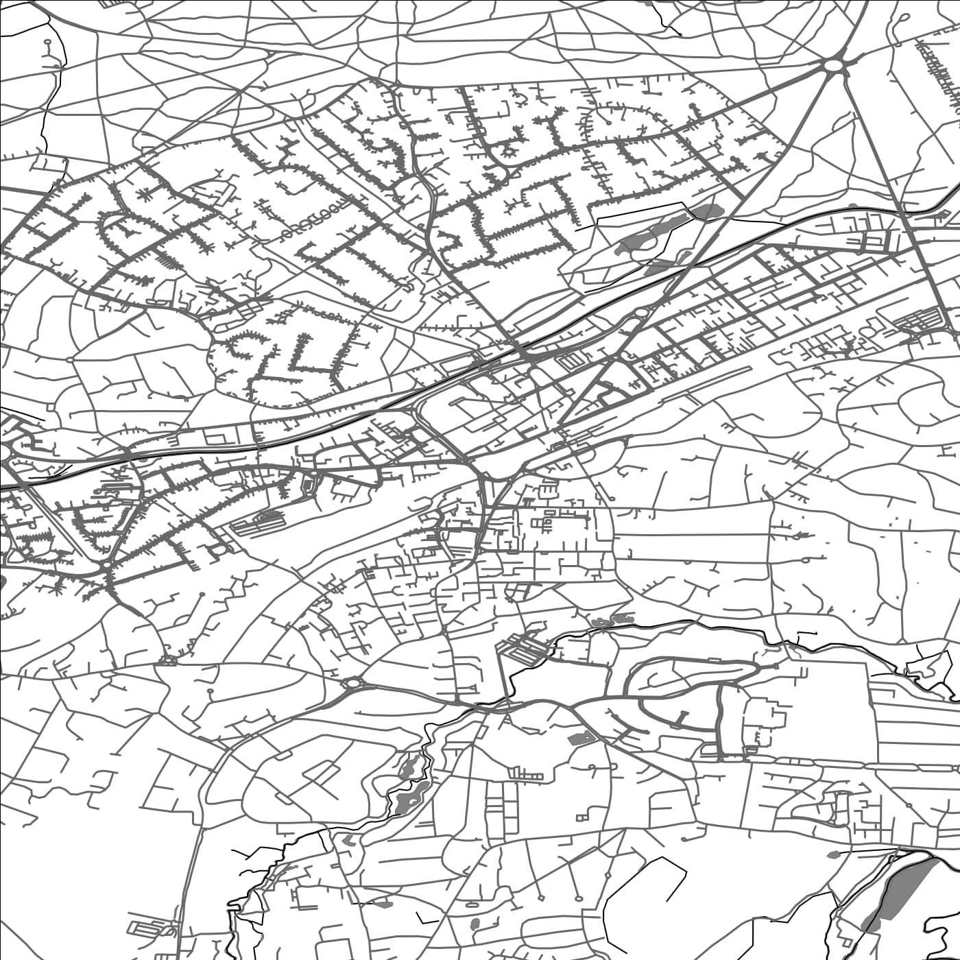 ROAD MAP OF WOKING, UNITED KINGDOM BY MAPBAKES