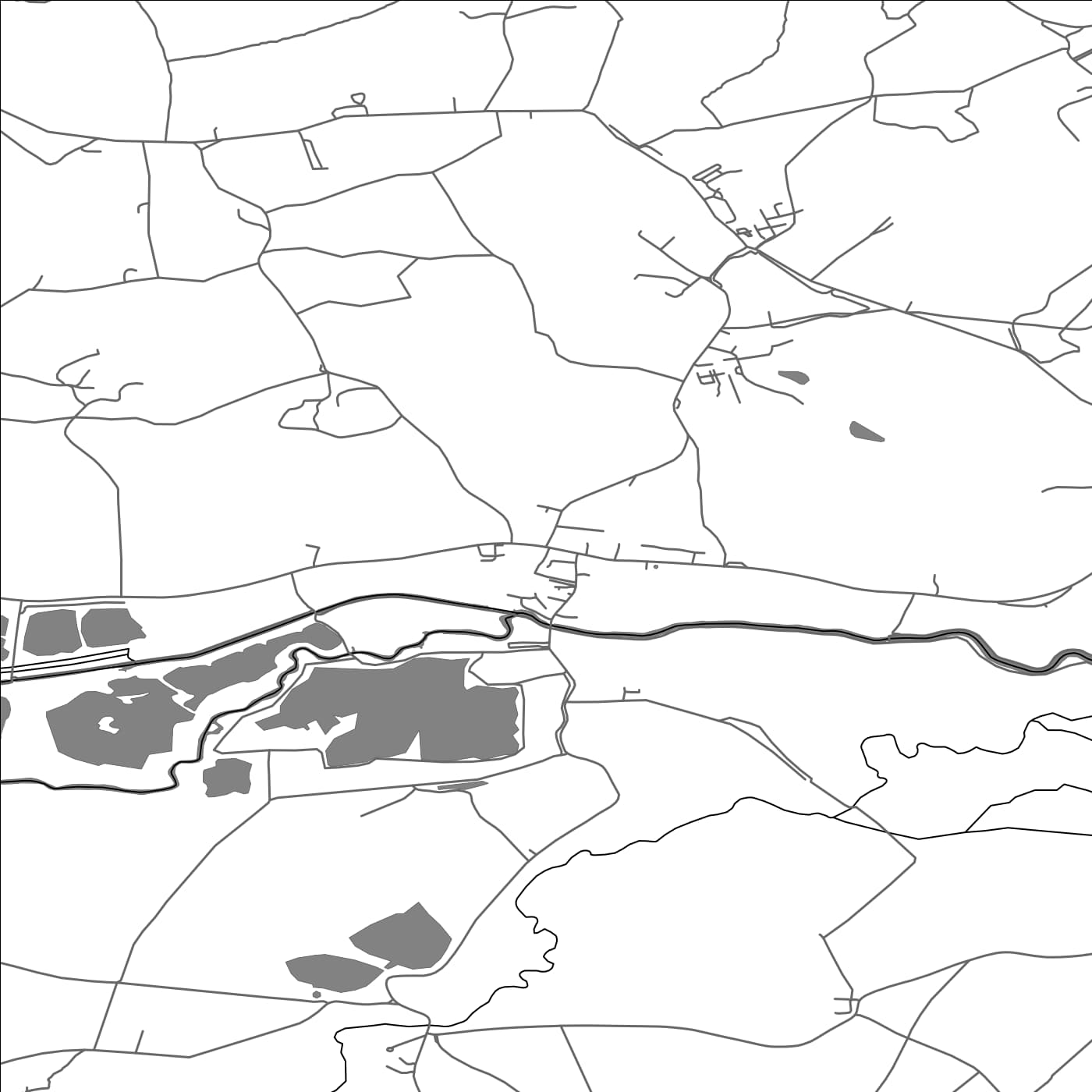 ROAD MAP OF WOOLHAMPTON, UNITED KINGDOM BY MAPBAKES