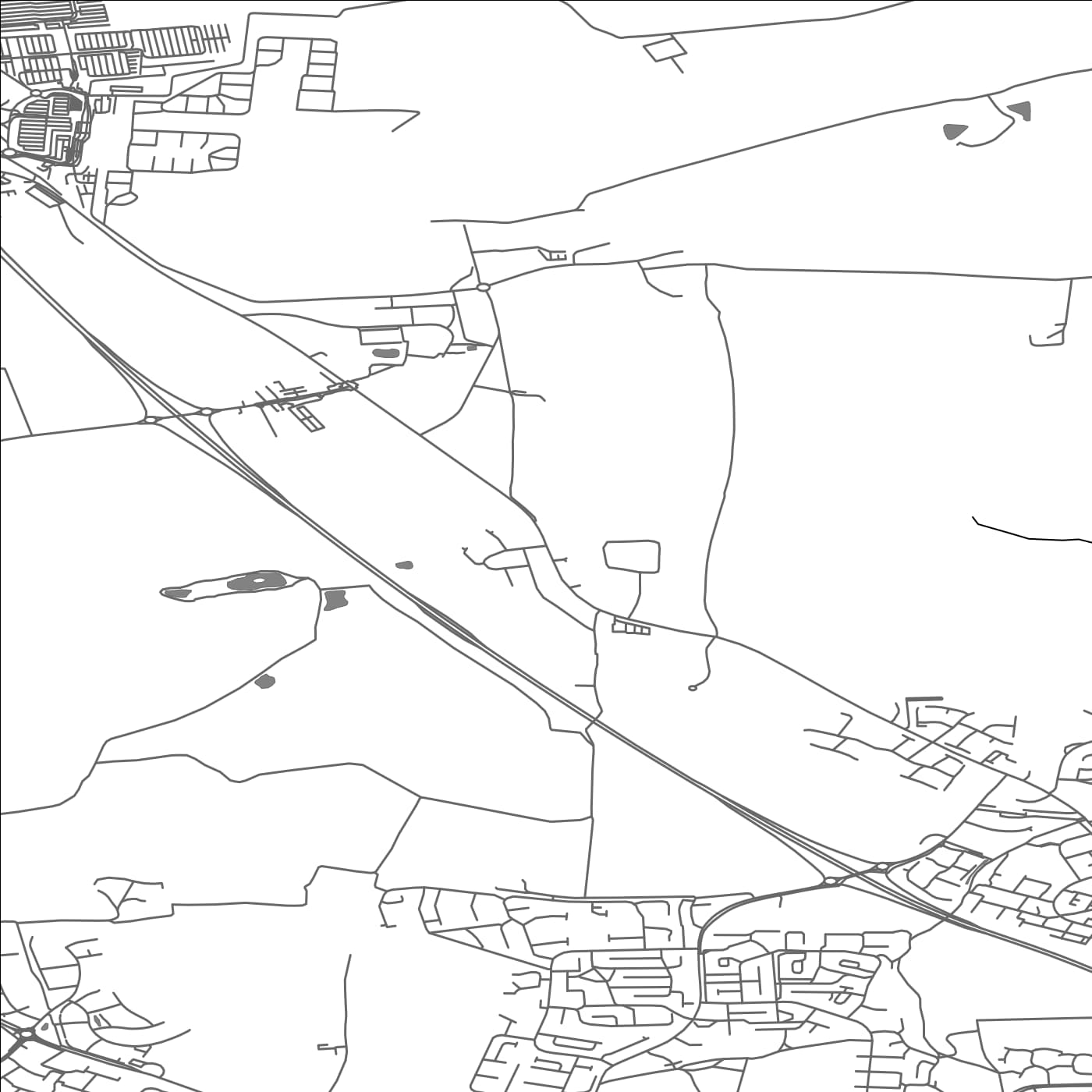 ROAD MAP OF WOOLSINGTON, UNITED KINGDOM BY MAPBAKES