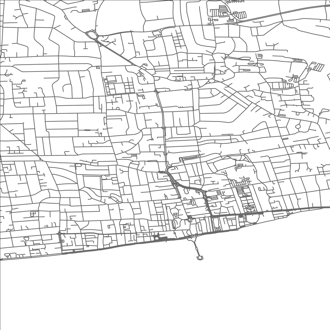 ROAD MAP OF WORTHING, UNITED KINGDOM BY MAPBAKES