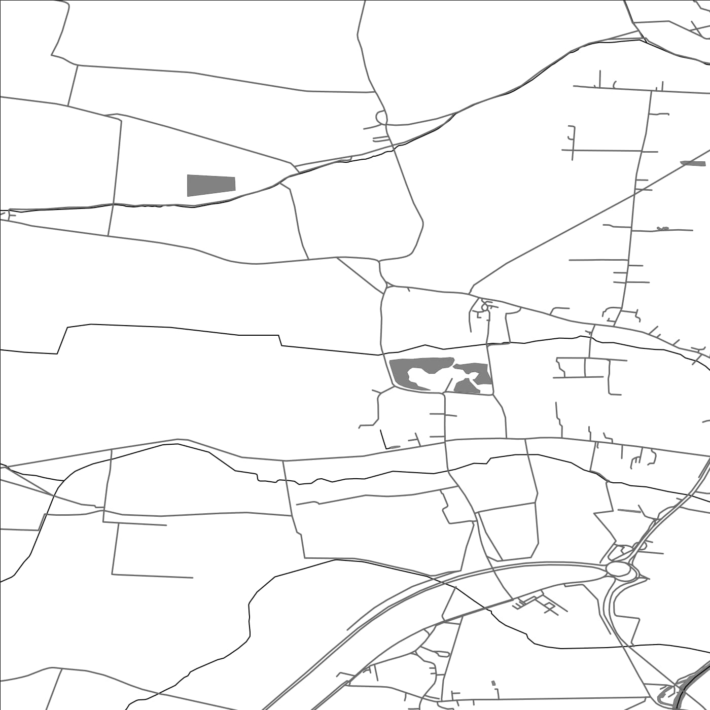 ROAD MAP OF WYBOSTON, CHAWSTON AND COLESDEN, UNITED KINGDOM BY MAPBAKES