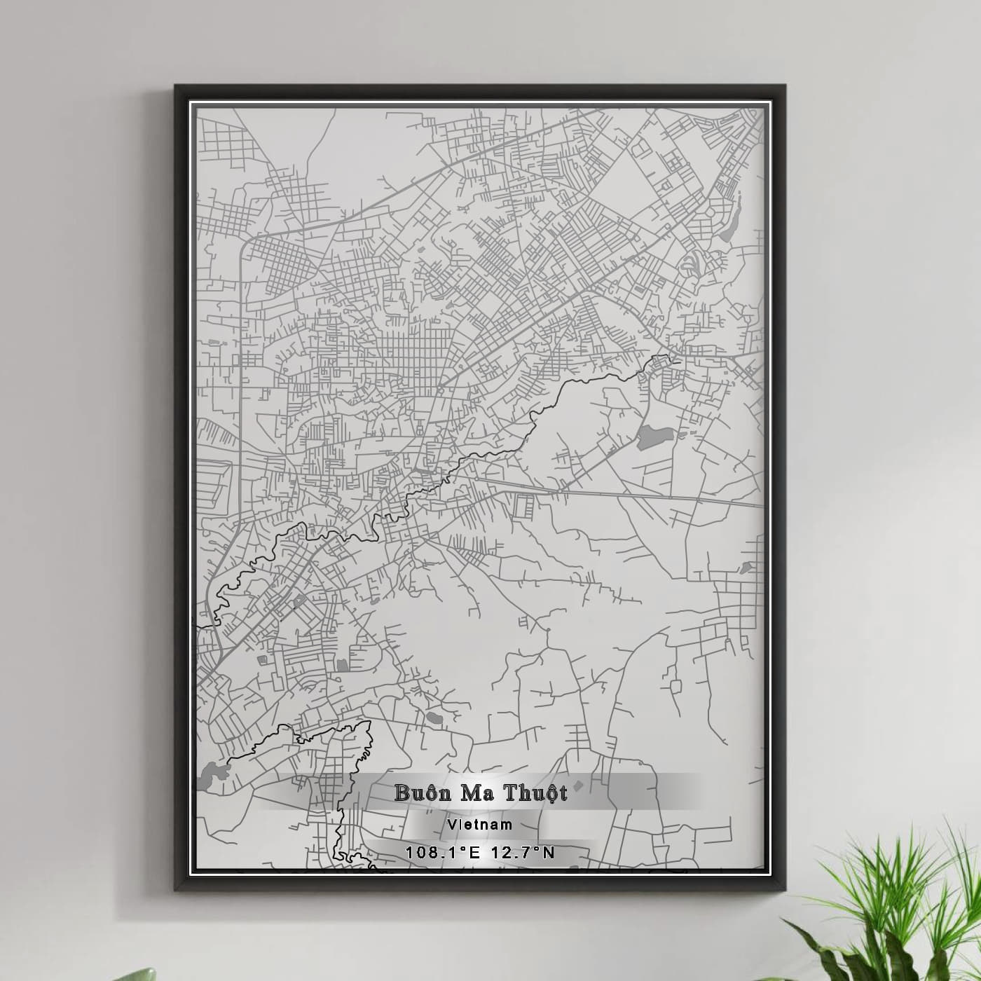 ROAD MAP OF BUON MA THUOT, VIETNAM BY MAPBAKES