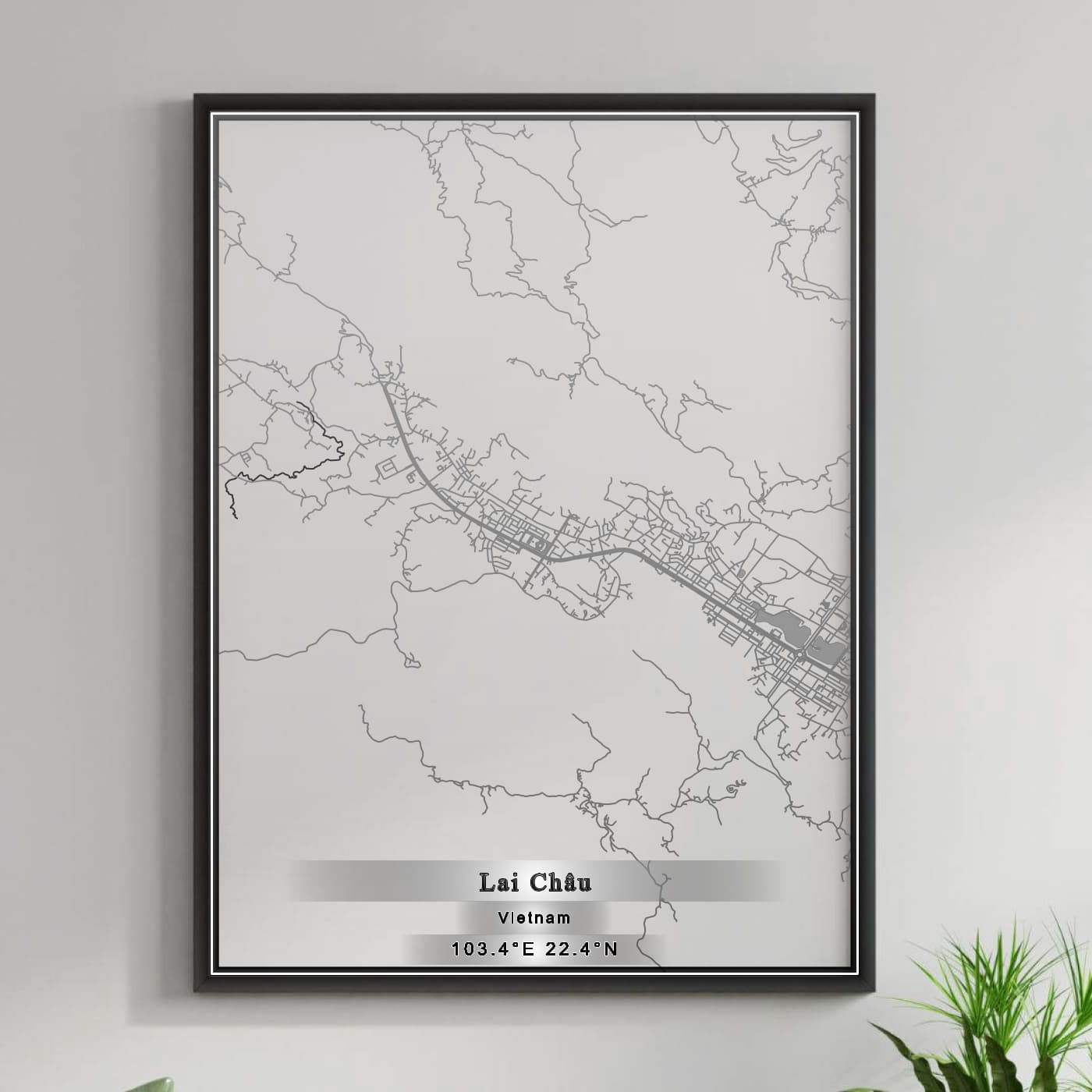 ROAD MAP OF LAI CHAU, VIETNAM BY MAPBAKES