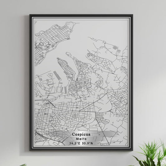ROAD MAP OF COSPICUA, MALTA BY MAPBAKES