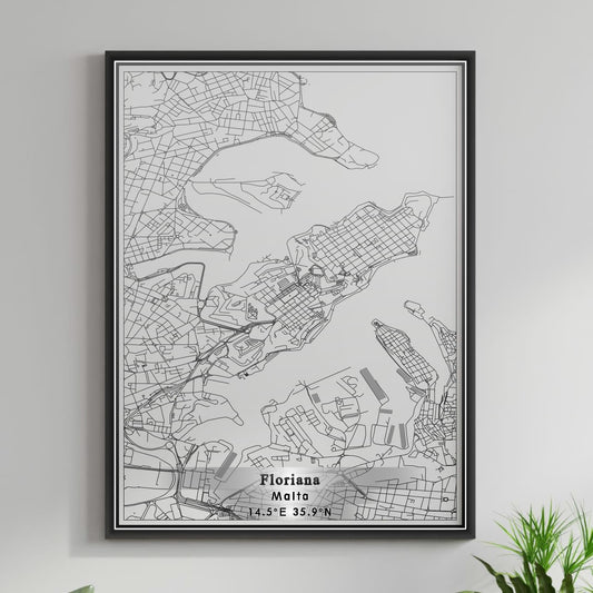 ROAD MAP OF FLORIANA, MALTA BY MAPBAKES