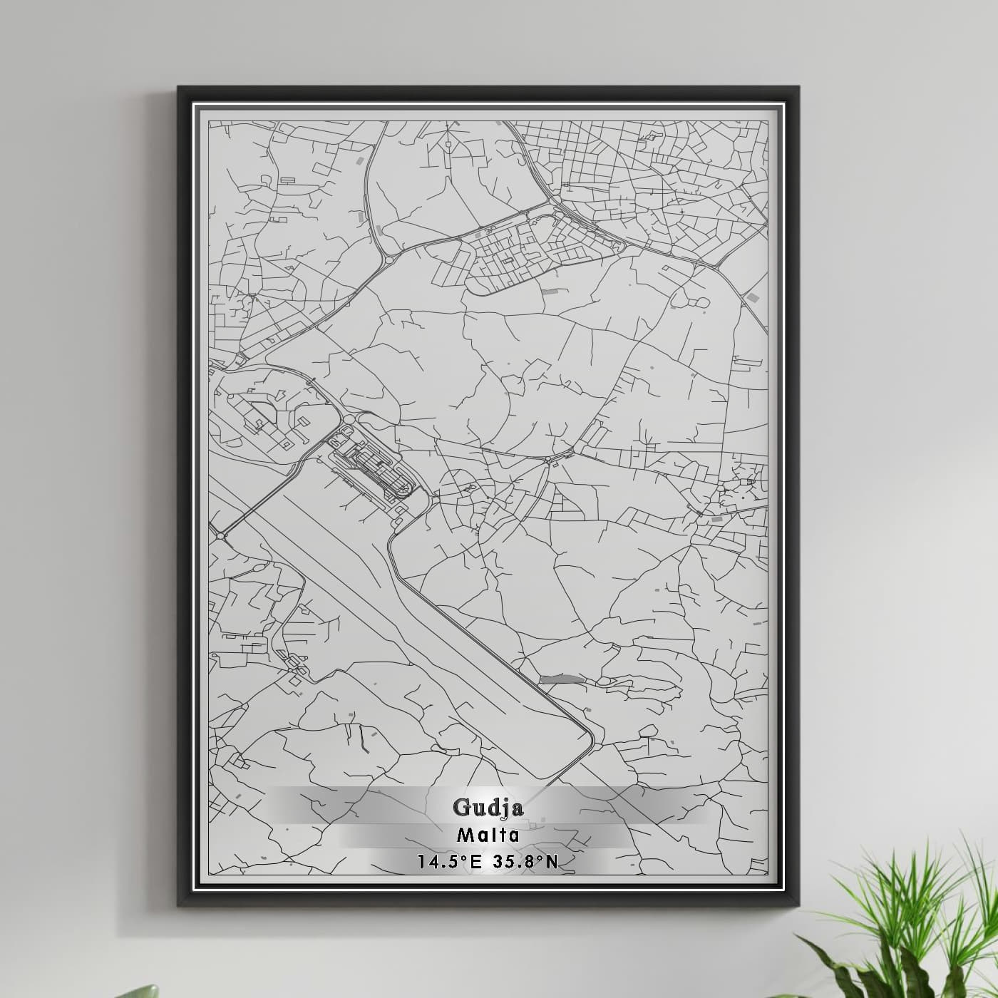 ROAD MAP OF GUDJA, MALTA BY MAPBAKES