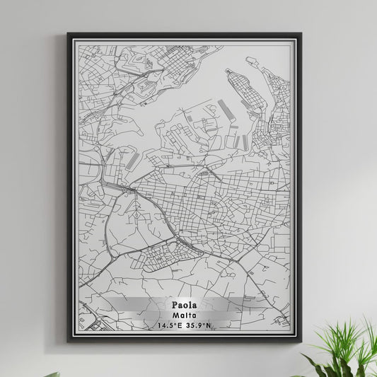 ROAD MAP OF PAOLA, MALTA BY MAPBAKES
