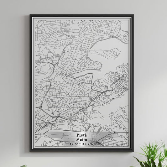 ROAD MAP OF PIETA, MALTA BY MAPBAKES