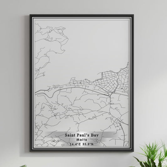 ROAD MAP OF SAINT PAULS BAY, MALTA BY MAPBAKES