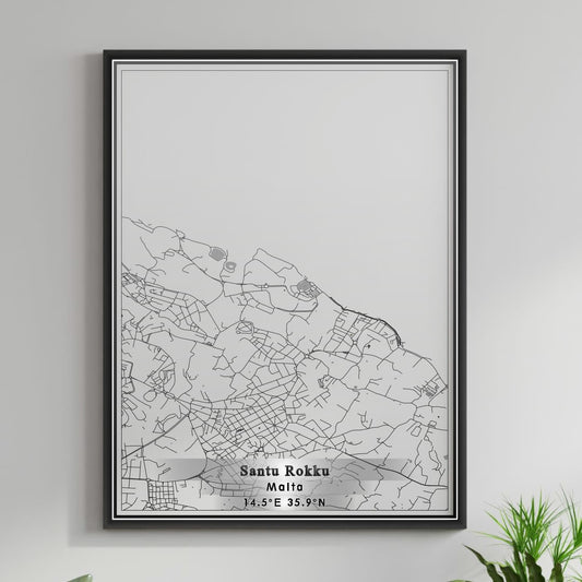 ROAD MAP OF SANTU ROKKU, MALTA BY MAPBAKES