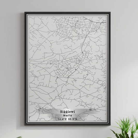 ROAD MAP OF SIGGIEWI, MALTA BY MAPBAKES