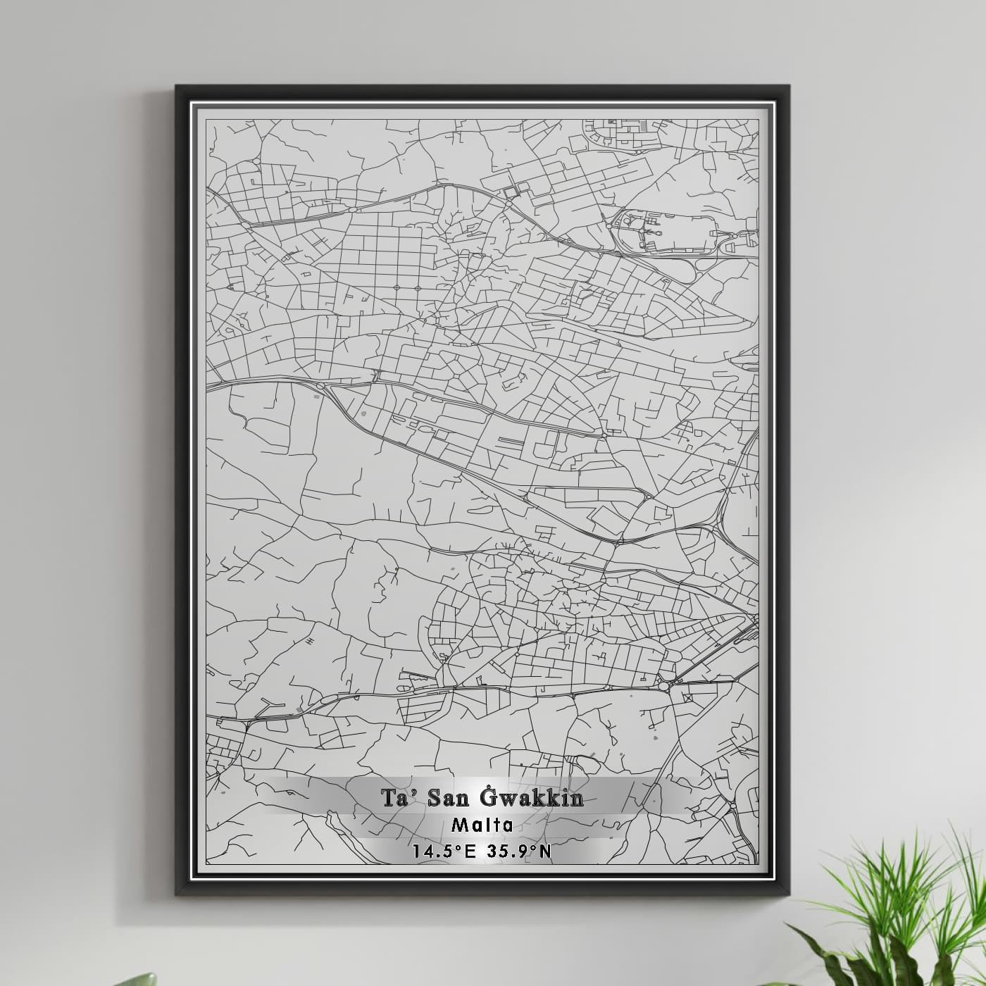 ROAD MAP OF TASAN GWAKKIN, MALTA BY MAPBAKES